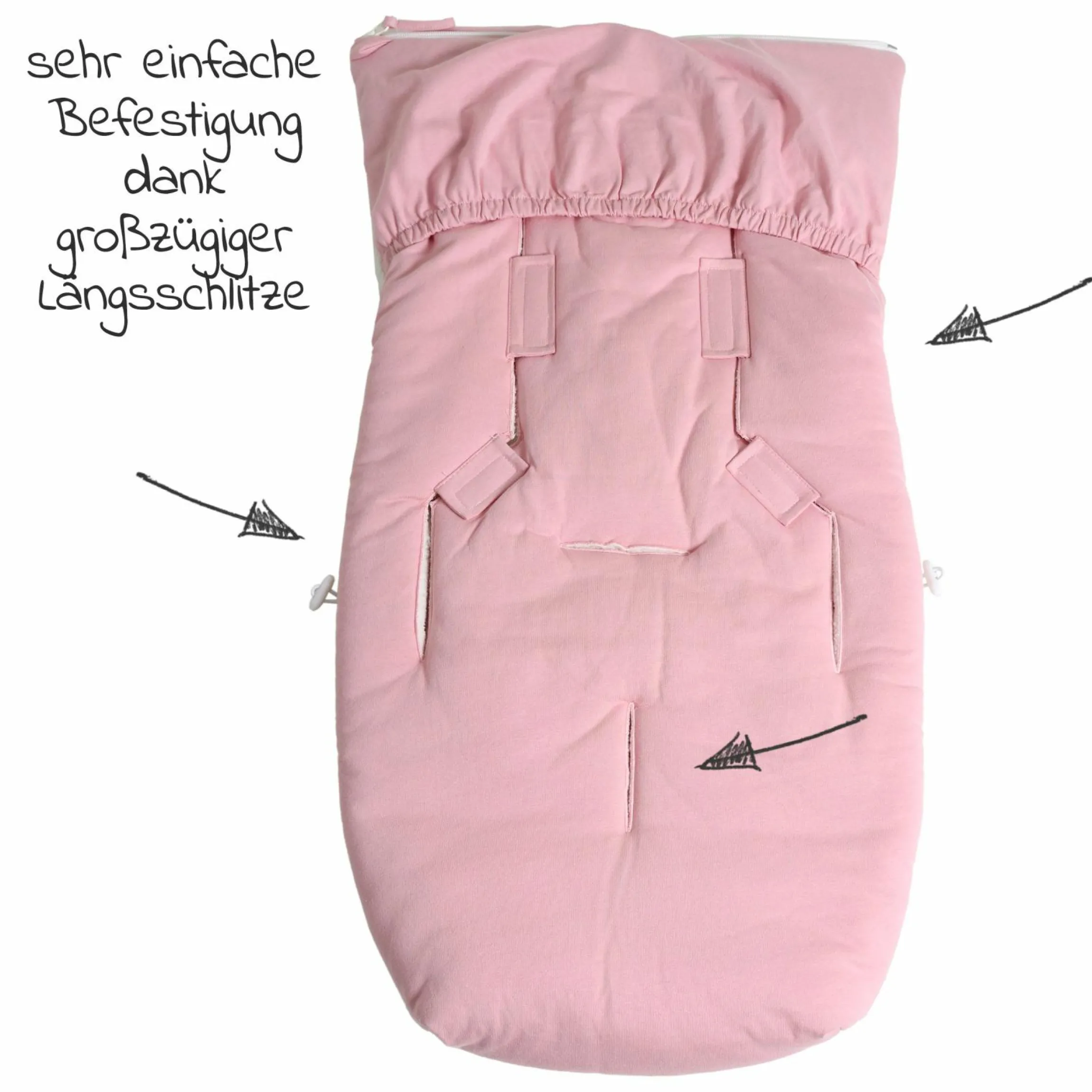 Fleece-Fußsack Jersey Hood für Babyschalen und Babywannen - Birdal Rose