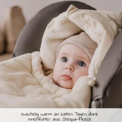 Fleece-Fußsack Jersey Hood für Babyschalen und Babywannen - Vanille Ice