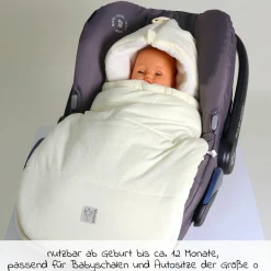 Fleece-Fußsack Jersey Hood für Babyschalen und Babywannen - Vanille Ice