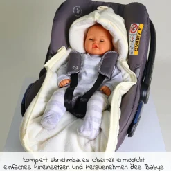 Fleece-Fußsack Jersey Hood für Babyschalen und Babywannen - Vanille Ice