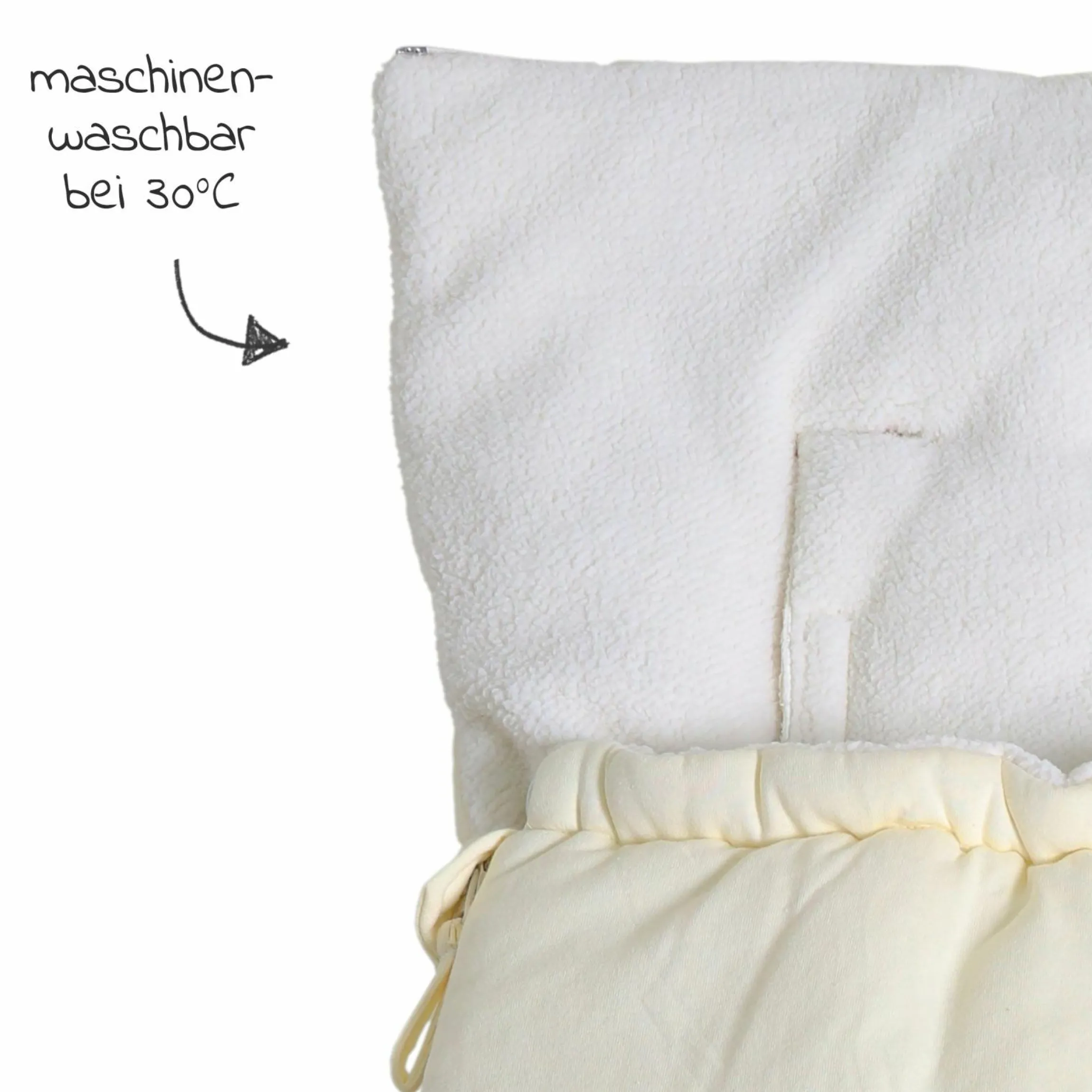 Fleece-Fußsack Jersey Hood für Babyschalen und Babywannen - Vanille Ice