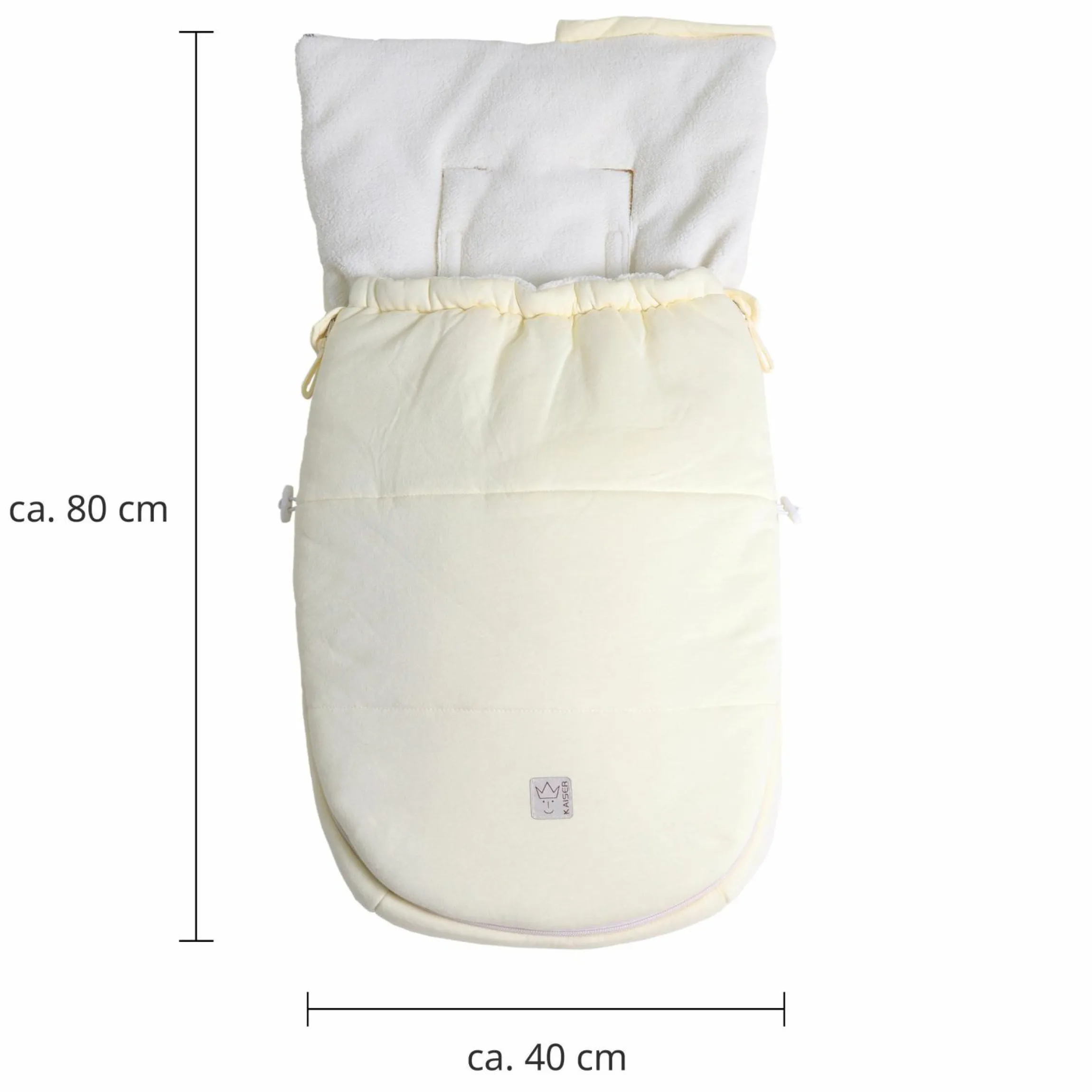 Fleece-Fußsack Jersey Hood für Babyschalen und Babywannen - Vanille Ice