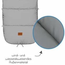 Fleece-Fußsack Kinley Reflect mit reflektierendem Außenmaterial für Buggy, Sport- und Kinderwagen - Silber