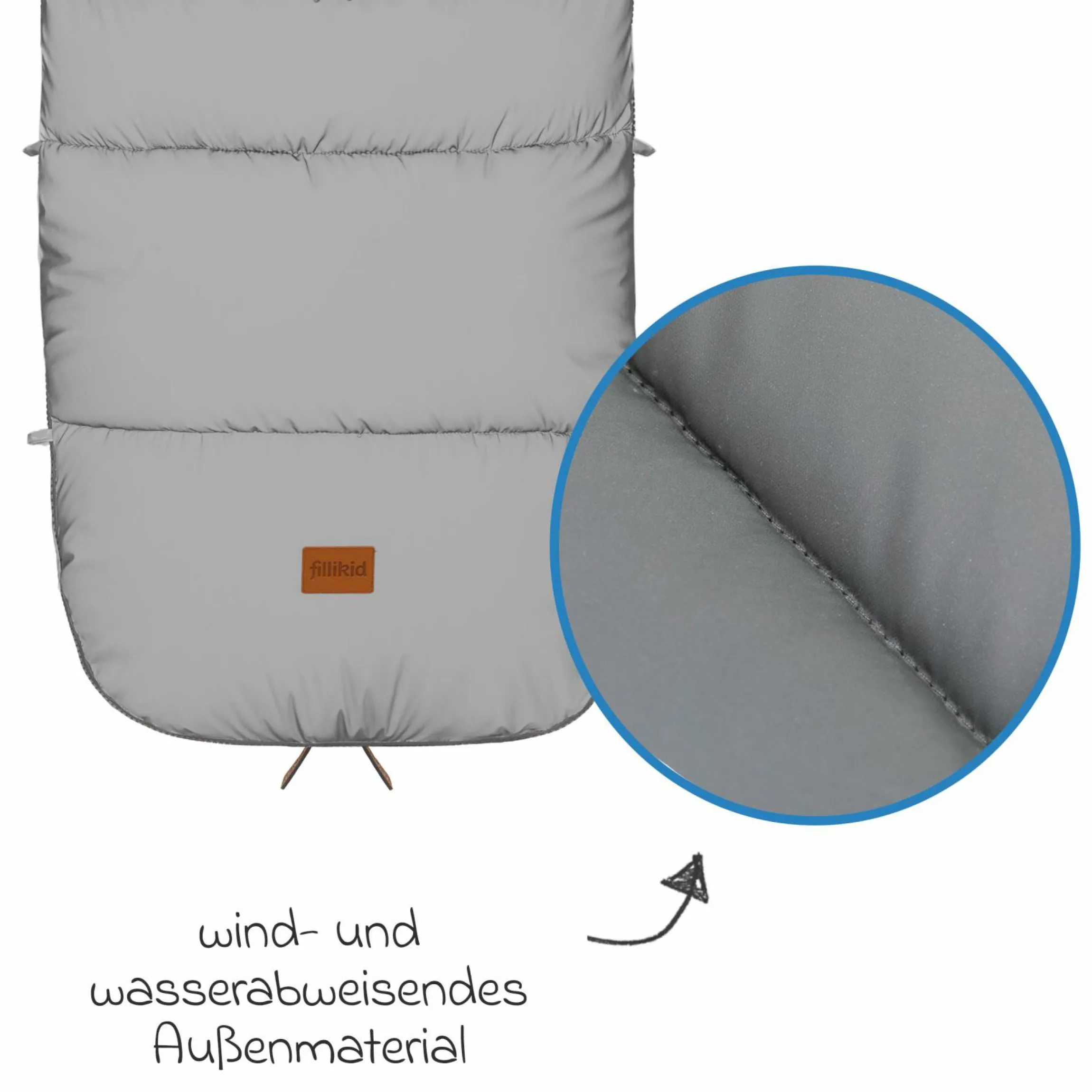 Fleece-Fußsack Kinley Reflect mit reflektierendem Außenmaterial für Buggy, Sport- und Kinderwagen - Silber