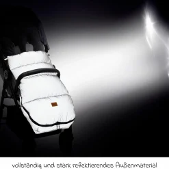 Fleece-Fußsack Kinley Reflect mit reflektierendem Außenmaterial für Buggy, Sport- und Kinderwagen - Silber