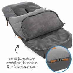 Fleece-Fußsack Kinley Reflect mit reflektierendem Außenmaterial für Buggy, Sport- und Kinderwagen - Silber