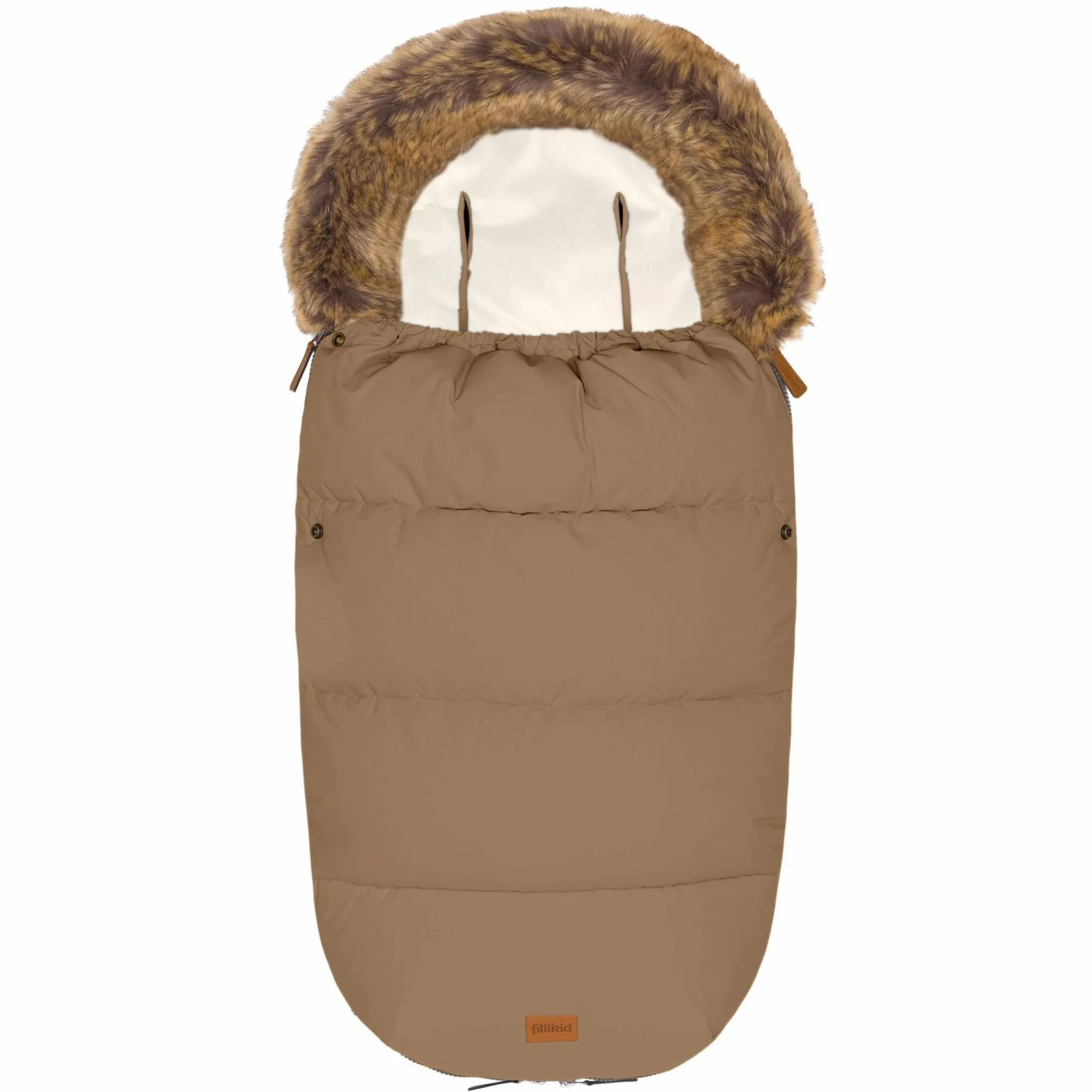Fleece-Fußsack Manaslu mit Fellkragen für Buggy, Sport- und Kinderwagen - Toffee