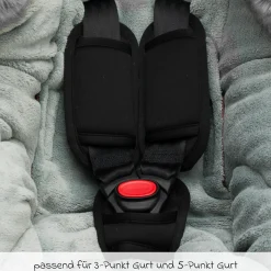Fleece-Fußsack mit Fellkragen Lhotse für Babyschalen und Babywannen - Schwarz