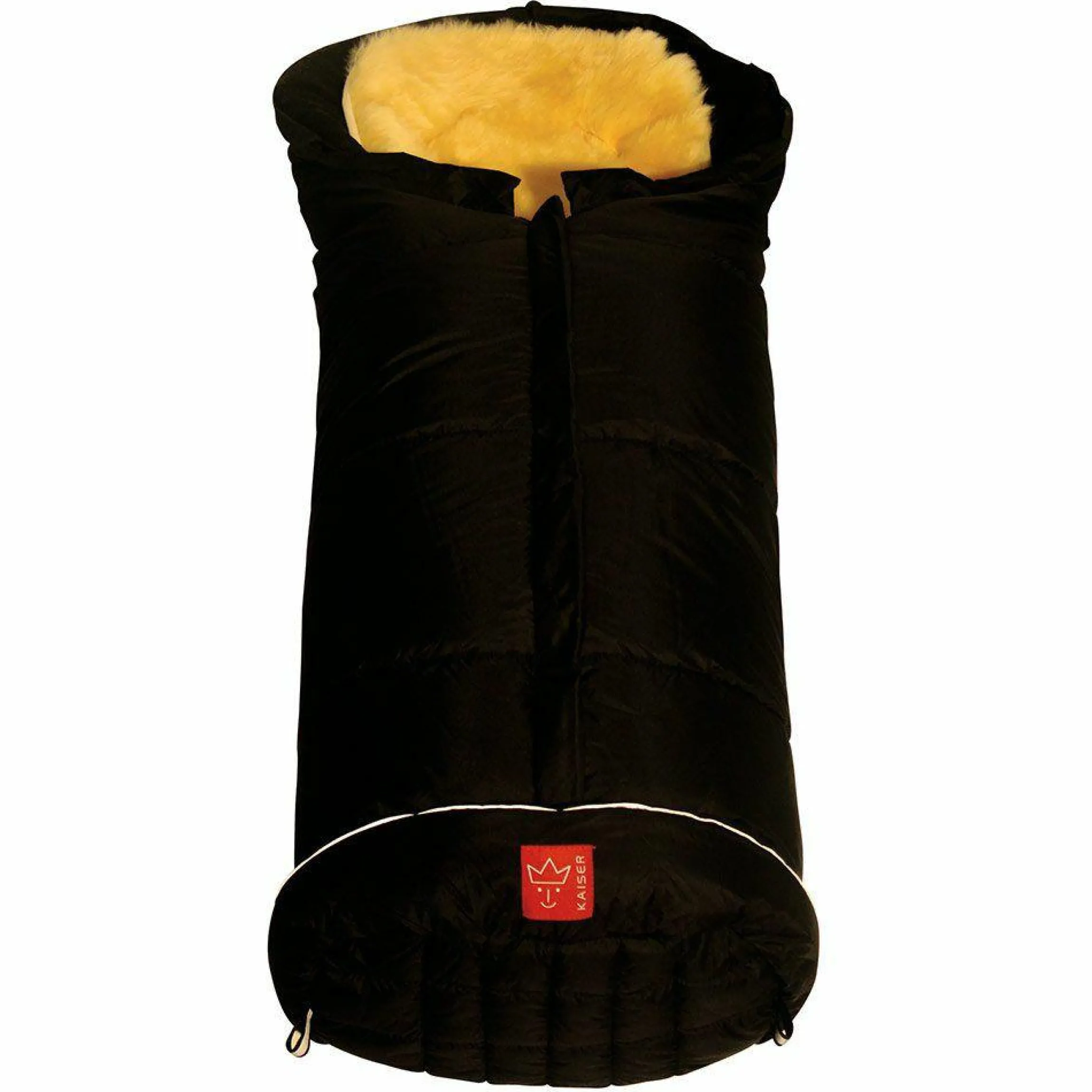 Fleece-Fußsack mit Lammfelleinlage Sheepy - Schwarz