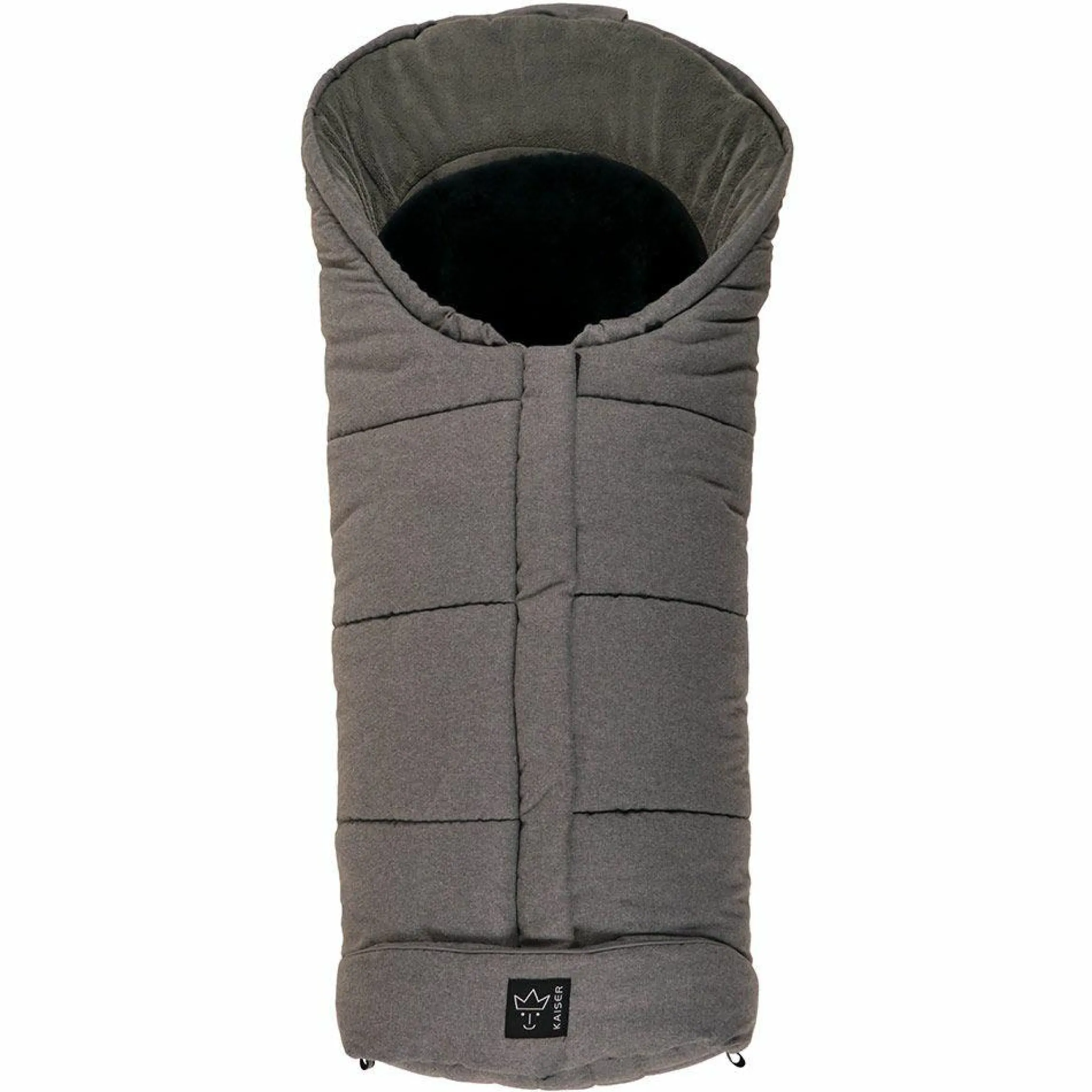 Fleece-Fußsack mit Lammfelleinlage Sheepy - Anthrazit Melange
