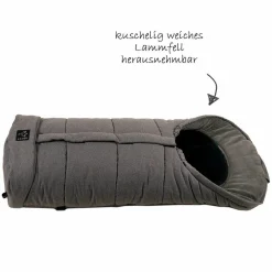 Fleece-Fußsack mit Lammfelleinlage Sheepy - Anthrazit Melange