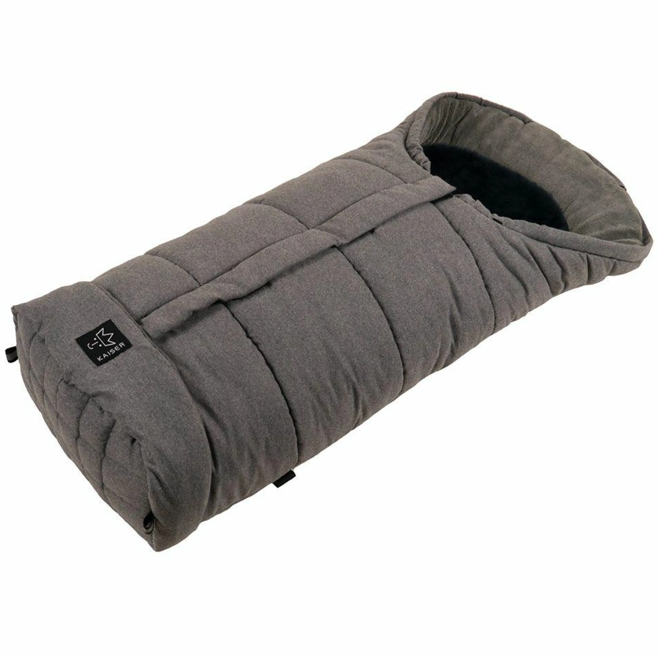 Fleece-Fußsack mit Lammfelleinlage Sheepy - Anthrazit Melange