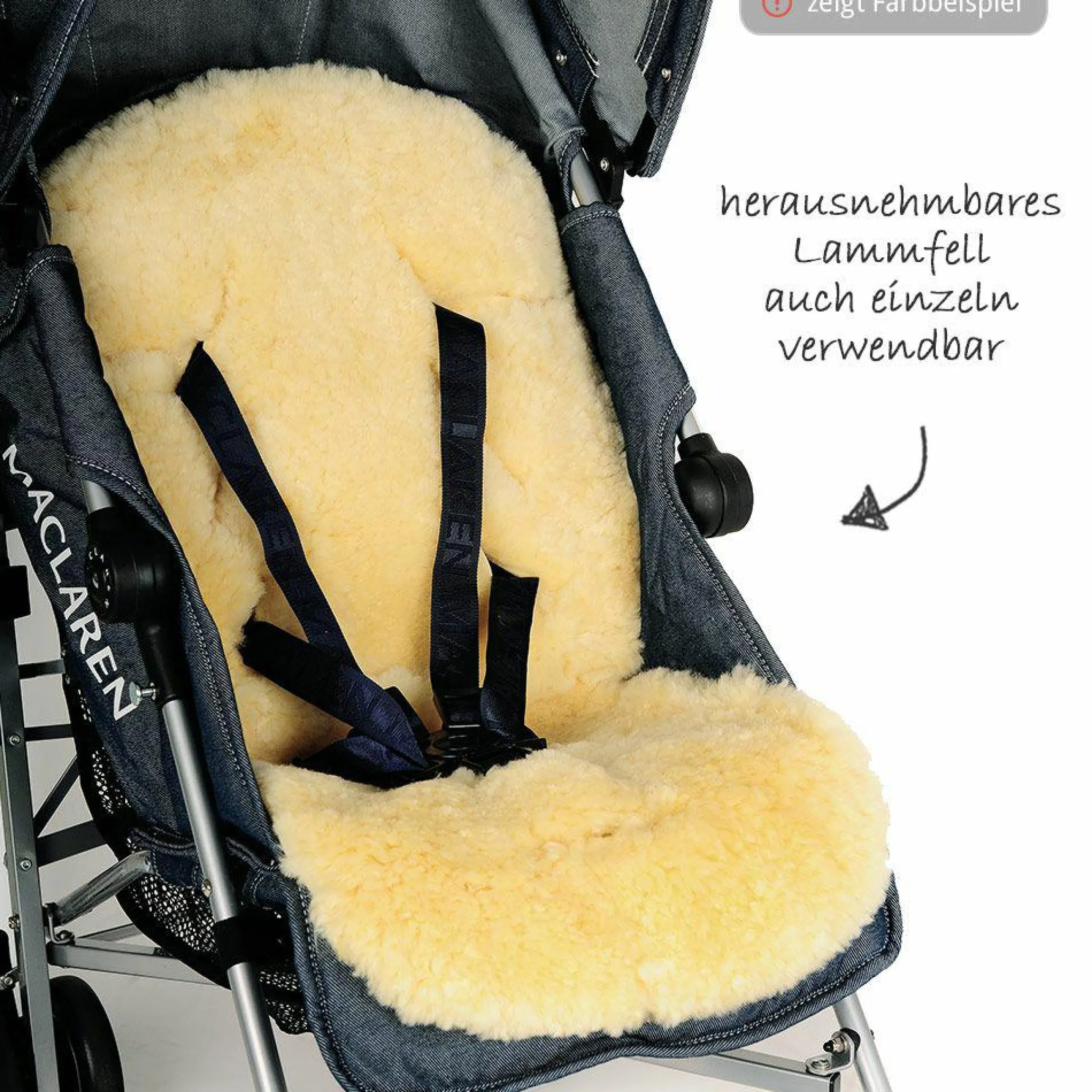 Fleece-Fußsack mit Lammfelleinlage Sheepy - Anthrazit Melange