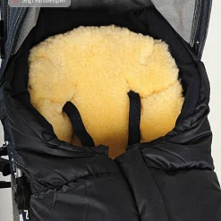 Fleece-Fußsack mit Lammfelleinlage Sheepy - Anthrazit Melange