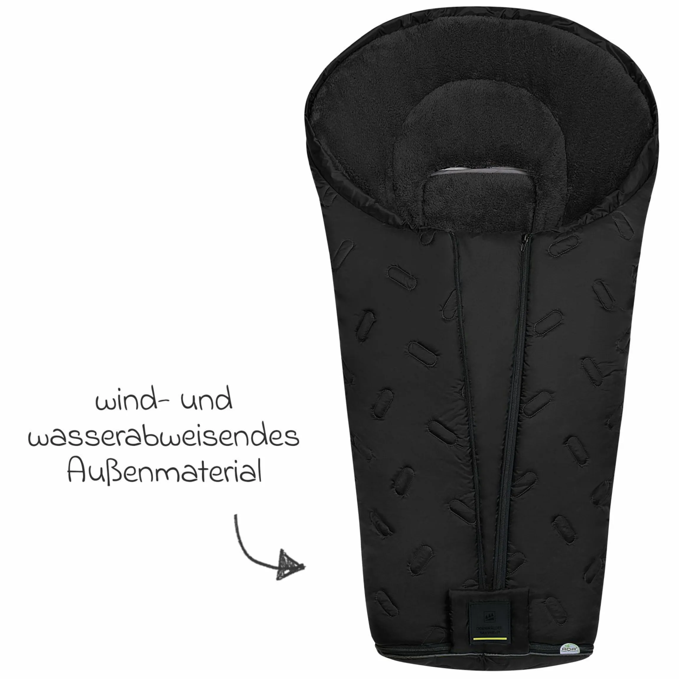 Fleece-Fußsack Oskar für Buggy, Sport- und Kinderwagen - Black