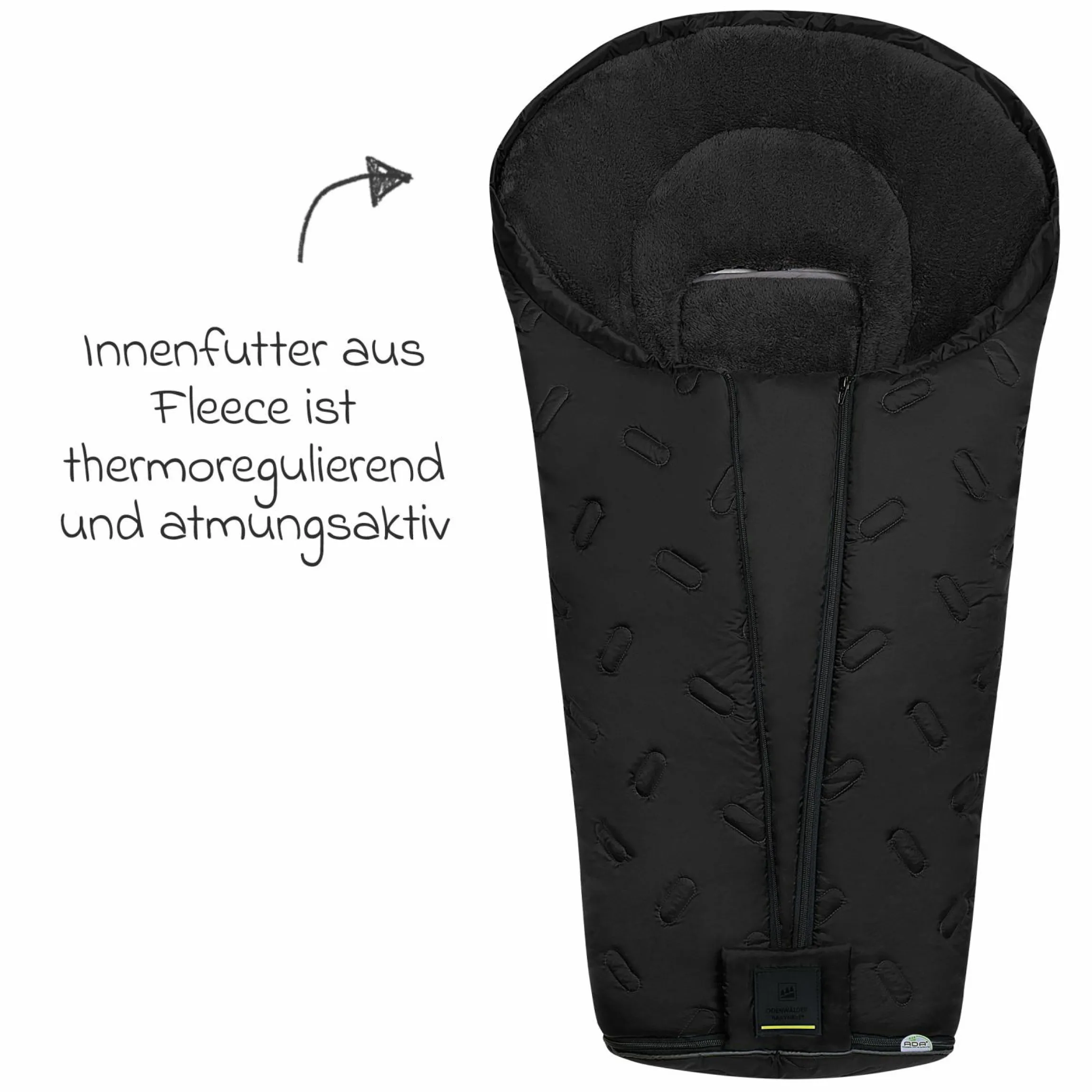 Fleece-Fußsack Oskar für Buggy, Sport- und Kinderwagen - Black