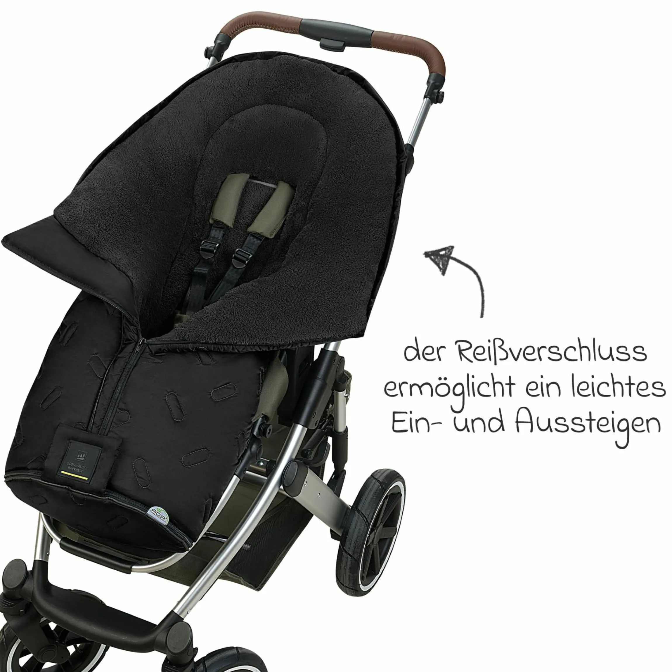 Fleece-Fußsack Oskar für Buggy, Sport- und Kinderwagen - Black