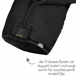 Fleece-Fußsack Oskar für Buggy, Sport- und Kinderwagen - Black