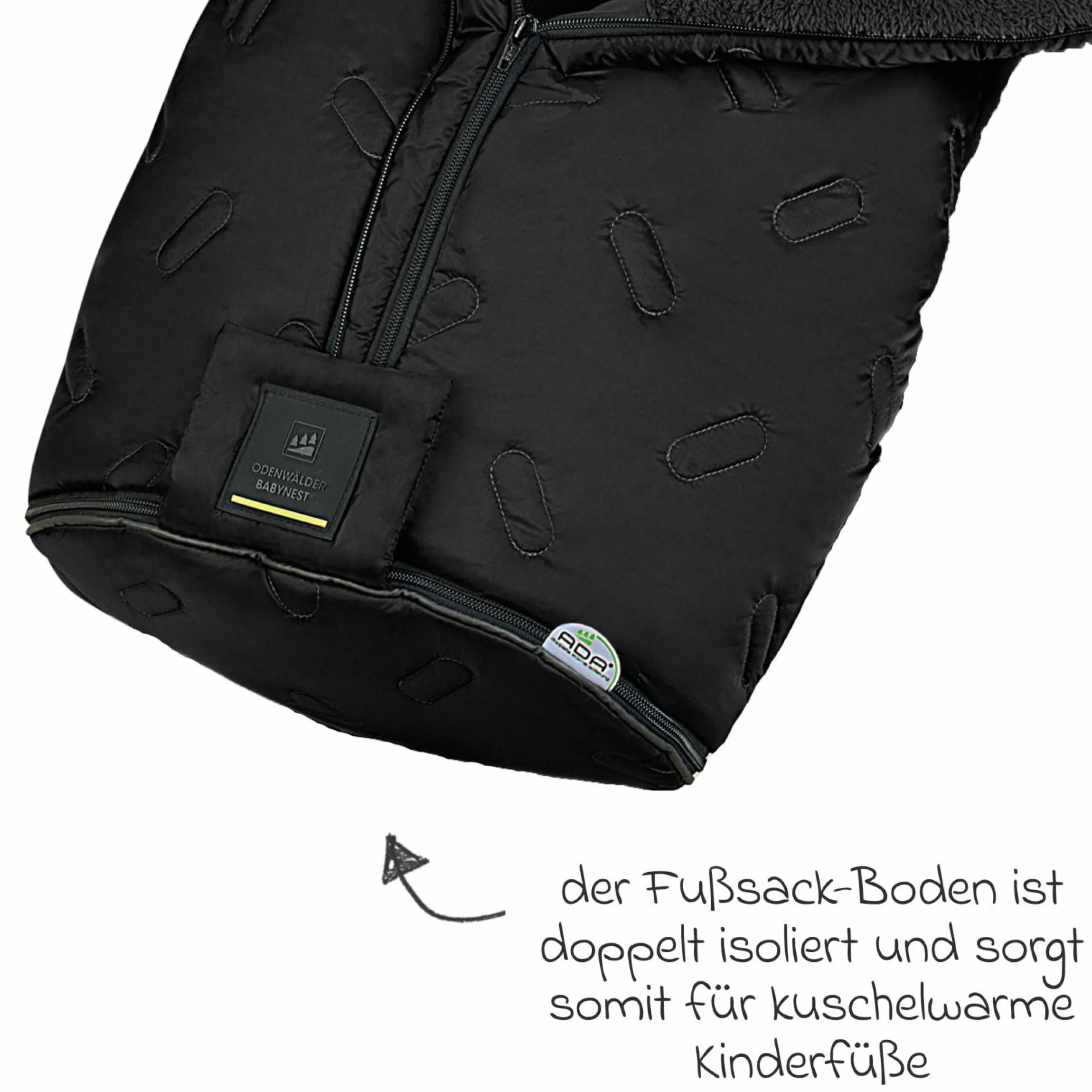 Fleece-Fußsack Oskar für Buggy, Sport- und Kinderwagen - Black