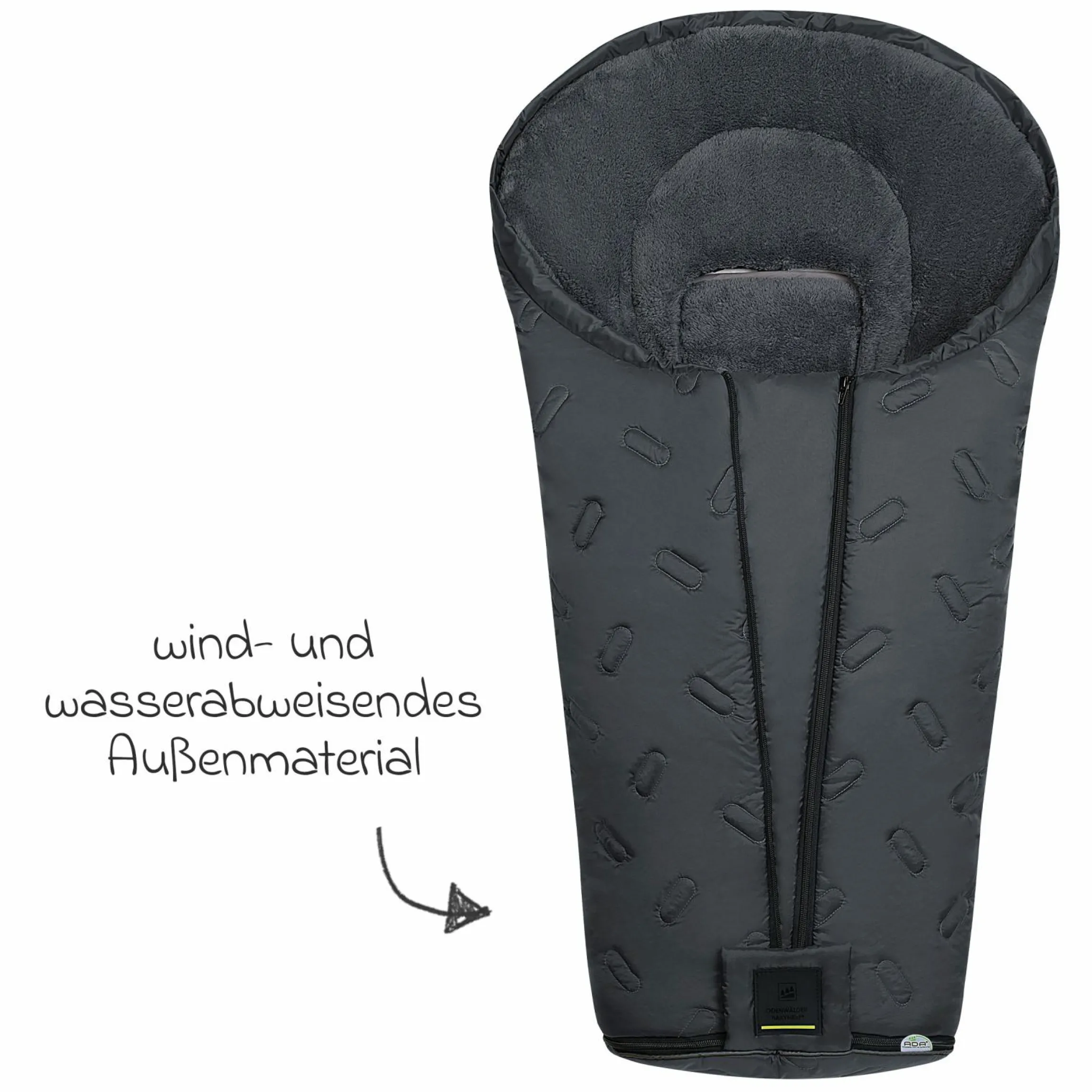 Fleece-Fußsack Oskar für Buggy, Sport- und Kinderwagen - Anthrazit