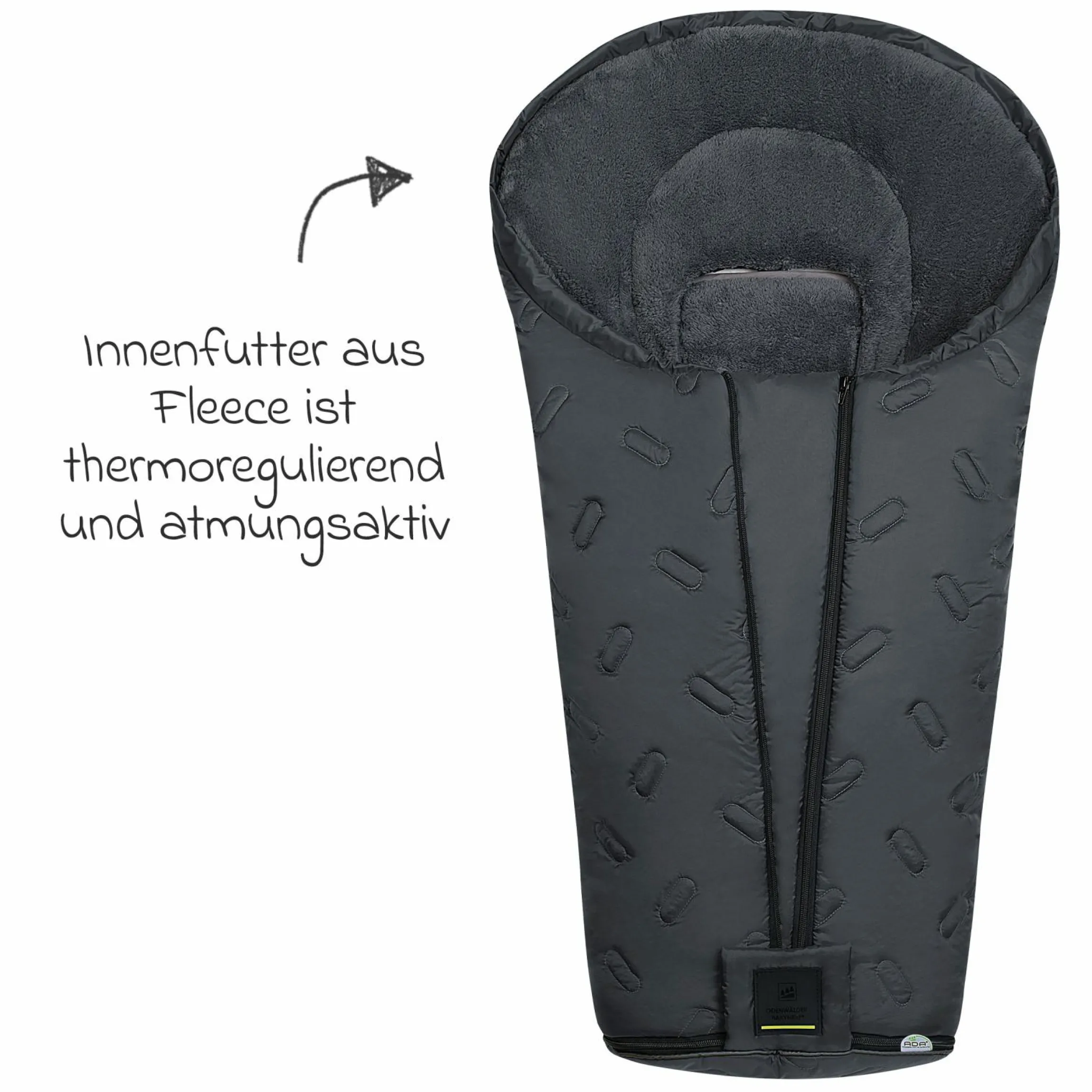 Fleece-Fußsack Oskar für Buggy, Sport- und Kinderwagen - Anthrazit