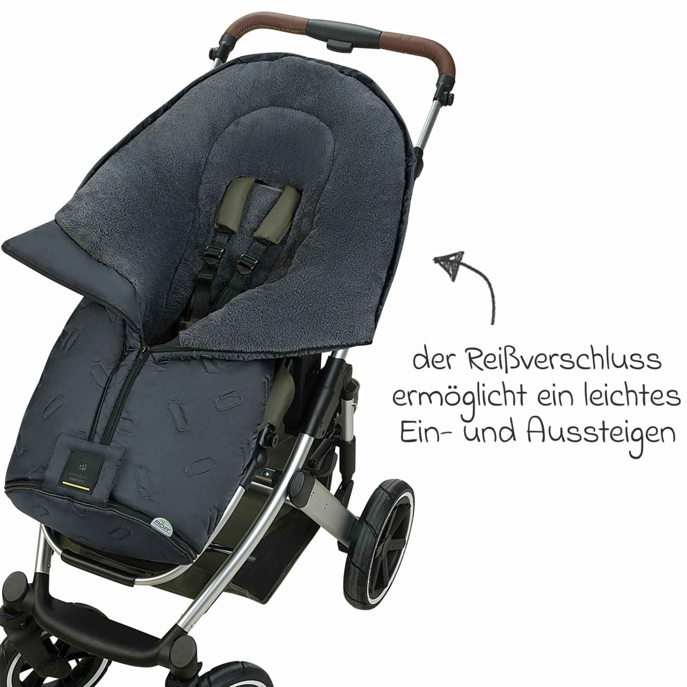 Fleece-Fußsack Oskar für Buggy, Sport- und Kinderwagen - Anthrazit