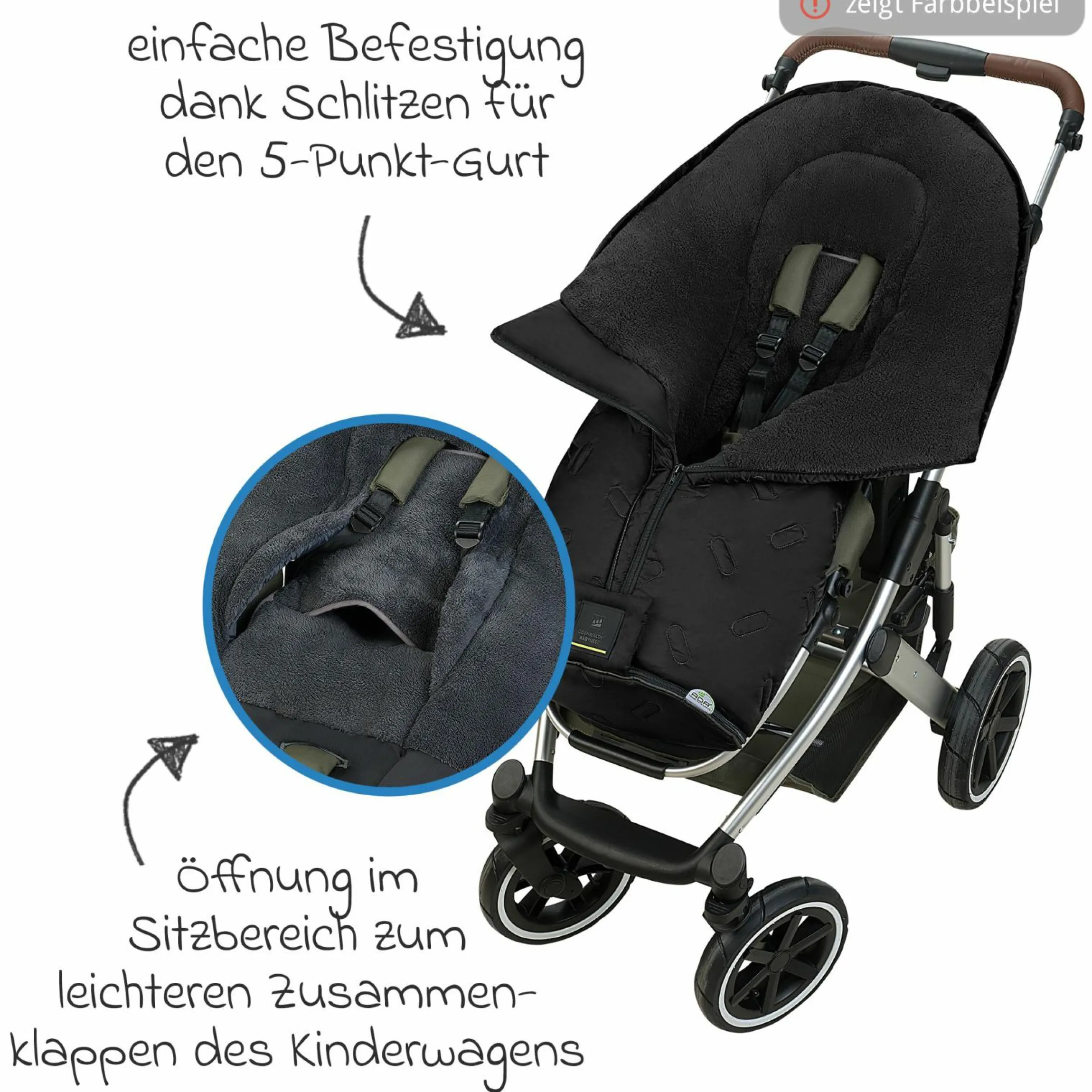 Fleece-Fußsack Oskar für Buggy, Sport- und Kinderwagen - Anthrazit