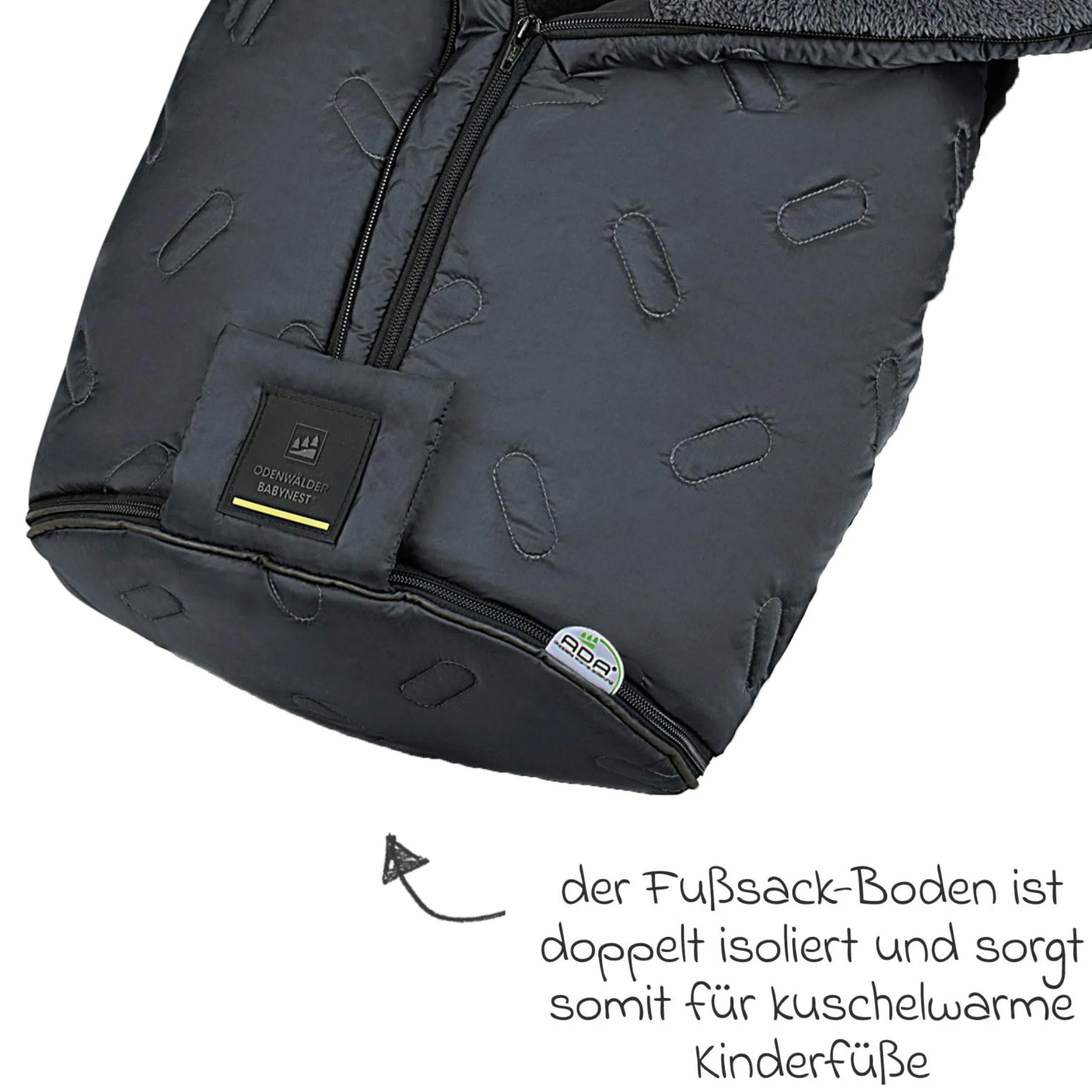 Fleece-Fußsack Oskar für Buggy, Sport- und Kinderwagen - Anthrazit
