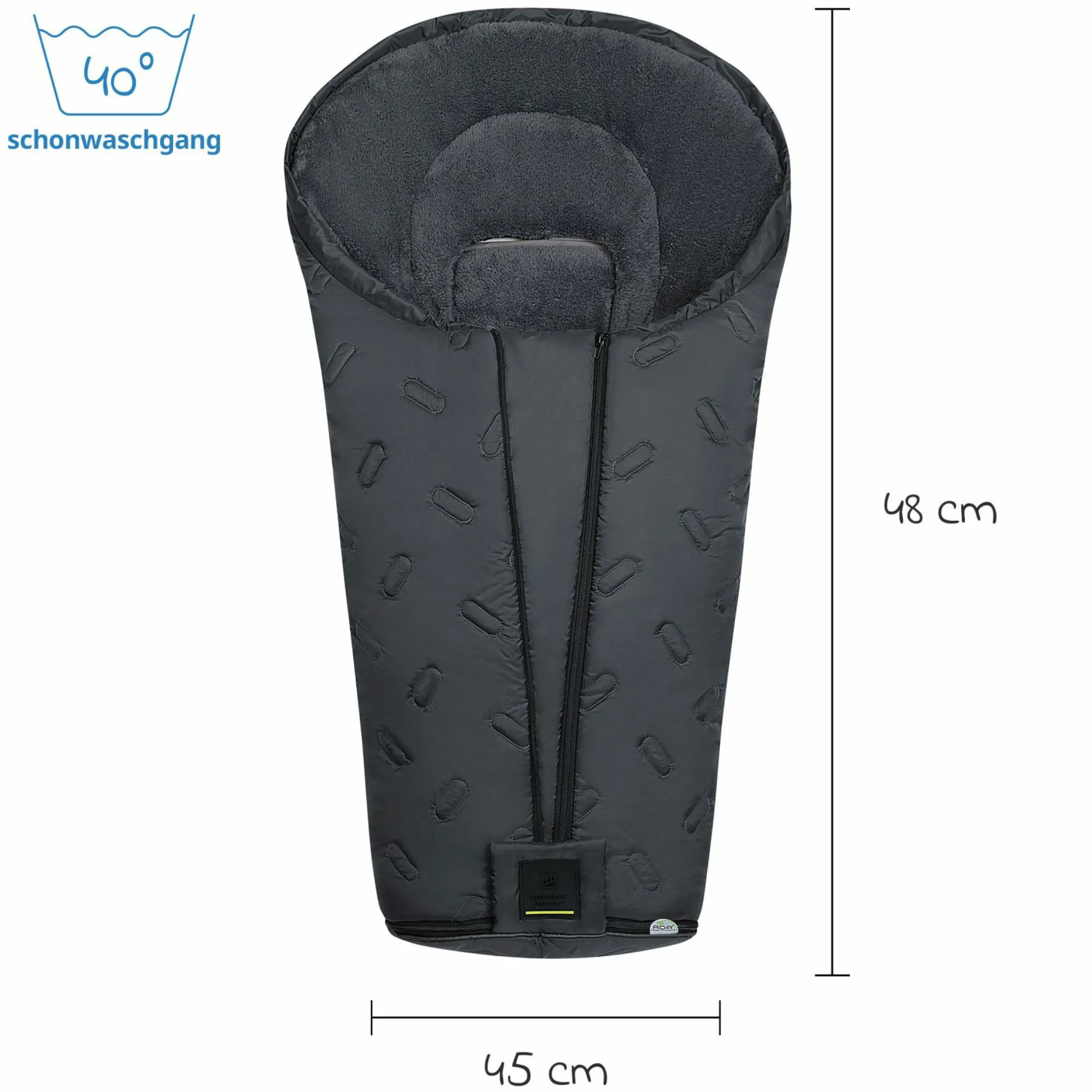 Fleece-Fußsack Oskar für Buggy, Sport- und Kinderwagen - Anthrazit