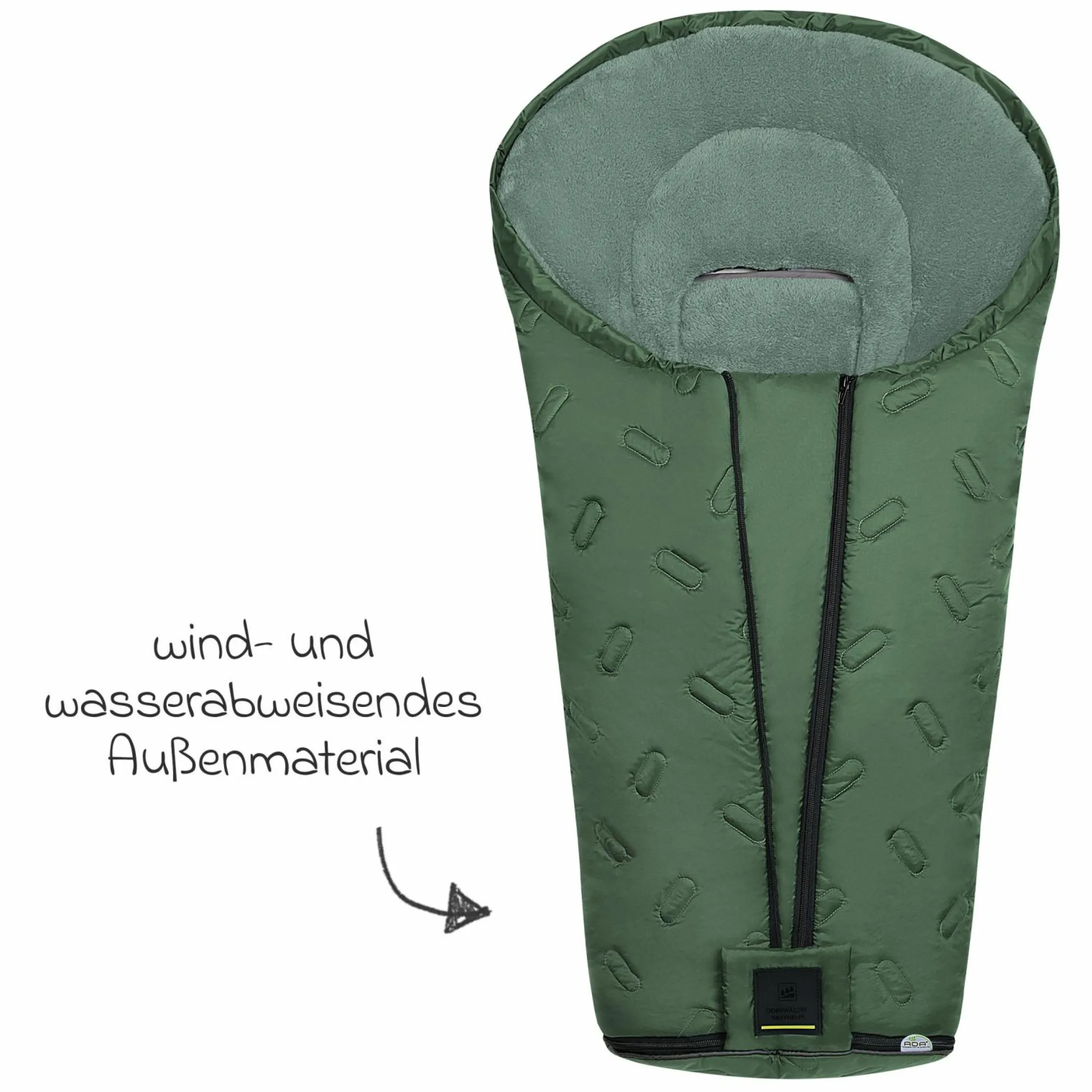 Fleece-Fußsack Oskar für Buggy, Sport- und Kinderwagen - Steel Green