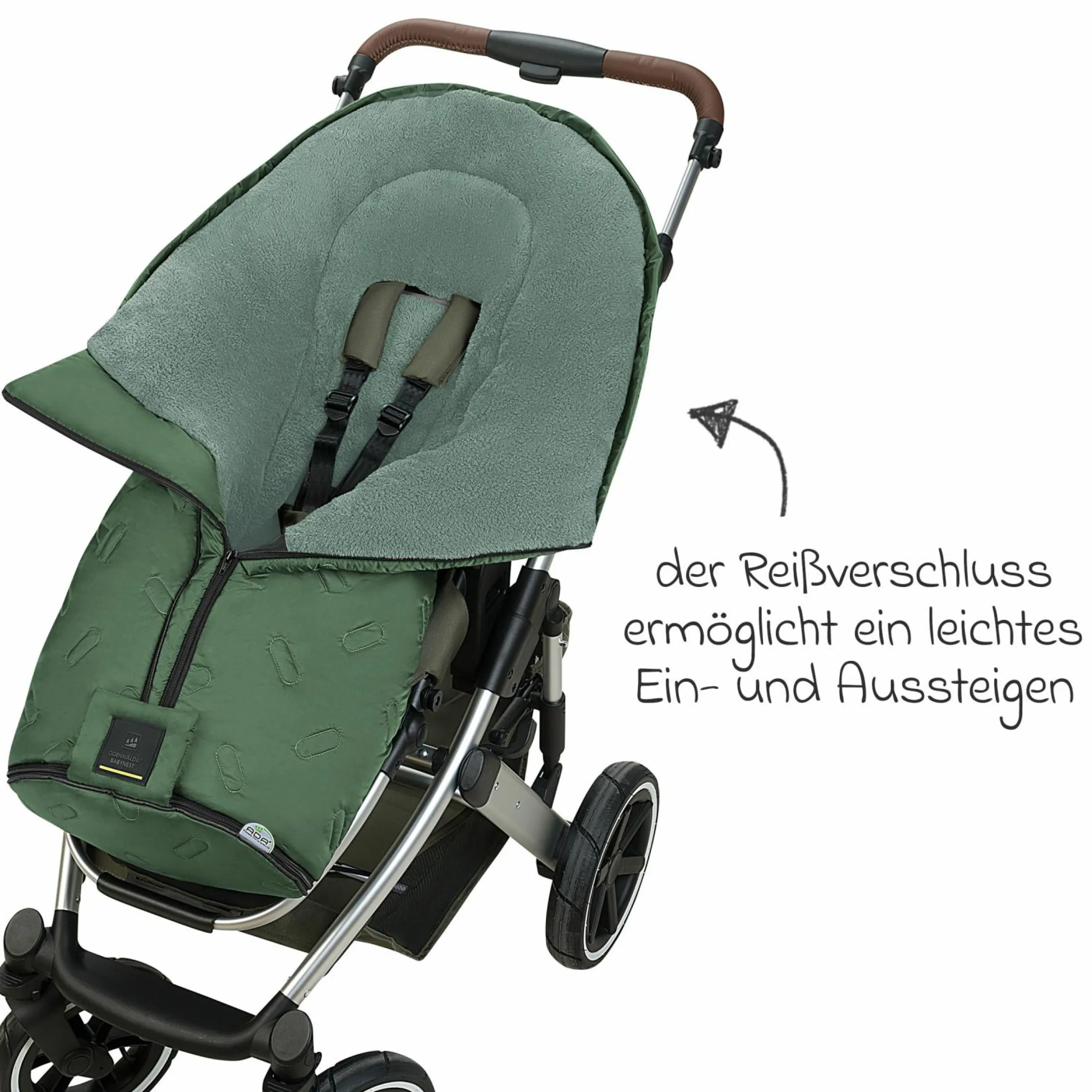 Fleece-Fußsack Oskar für Buggy, Sport- und Kinderwagen - Steel Green