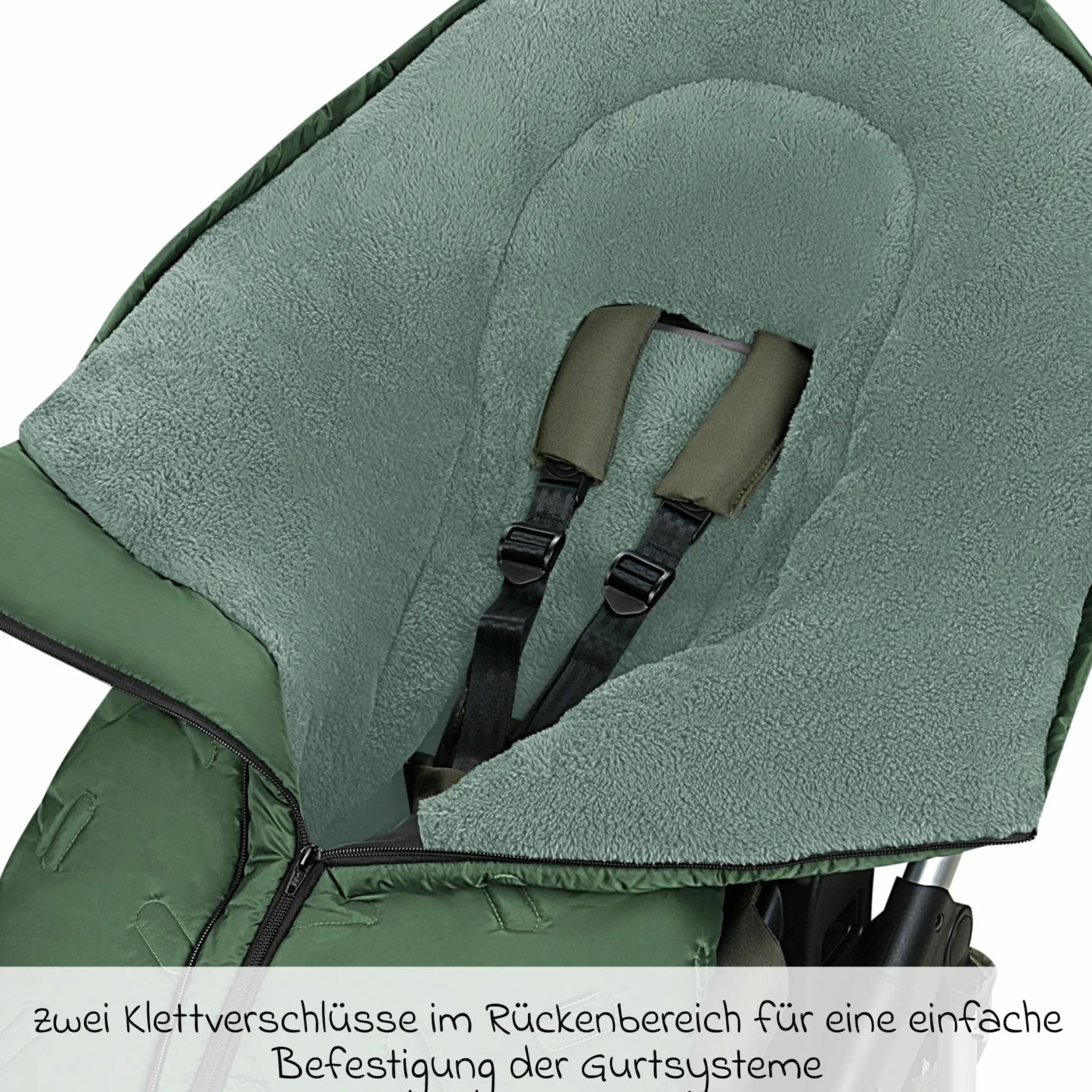 Fleece-Fußsack Oskar für Buggy, Sport- und Kinderwagen - Steel Green