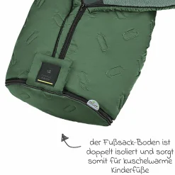 Fleece-Fußsack Oskar für Buggy, Sport- und Kinderwagen - Steel Green
