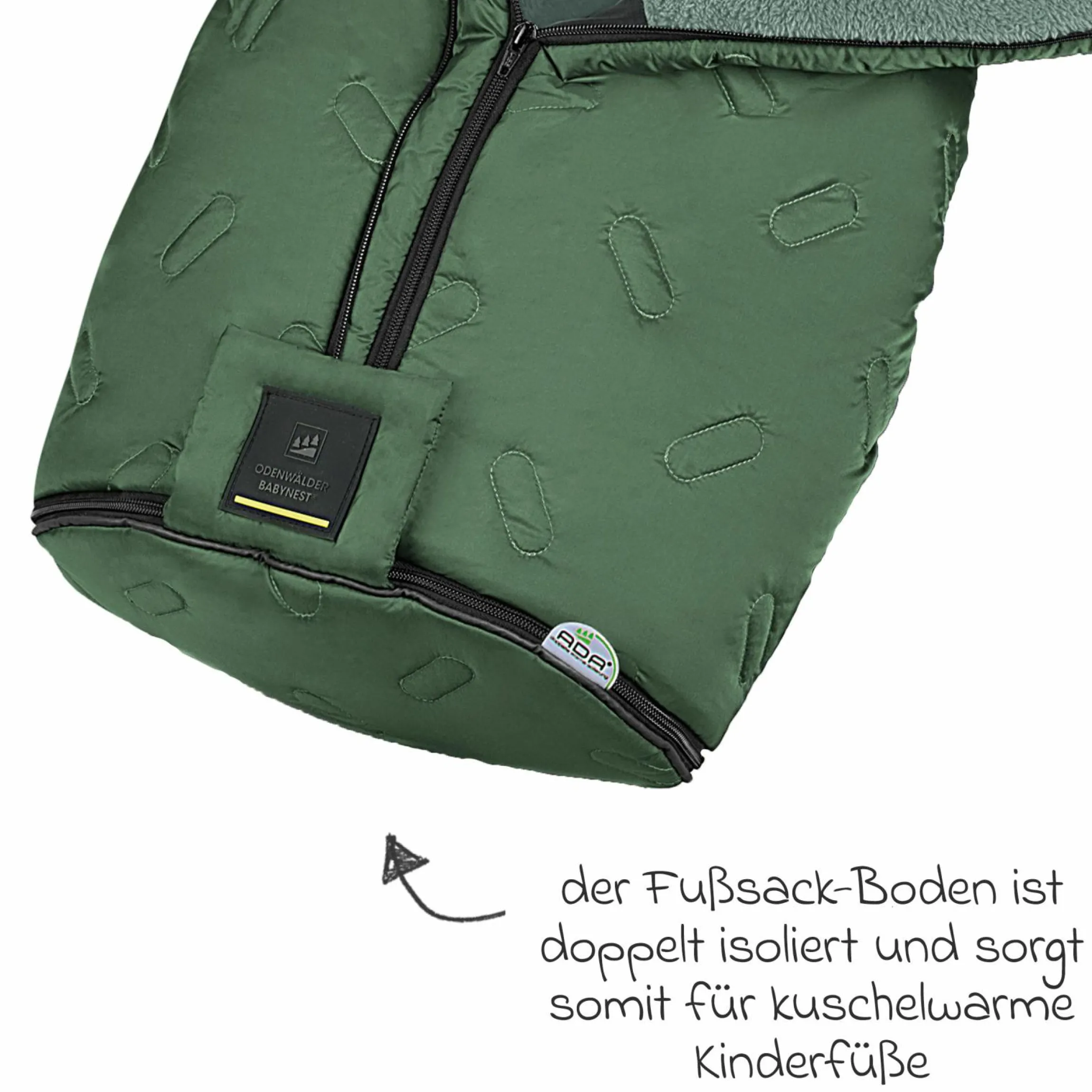 Fleece-Fußsack Oskar für Buggy, Sport- und Kinderwagen - Steel Green
