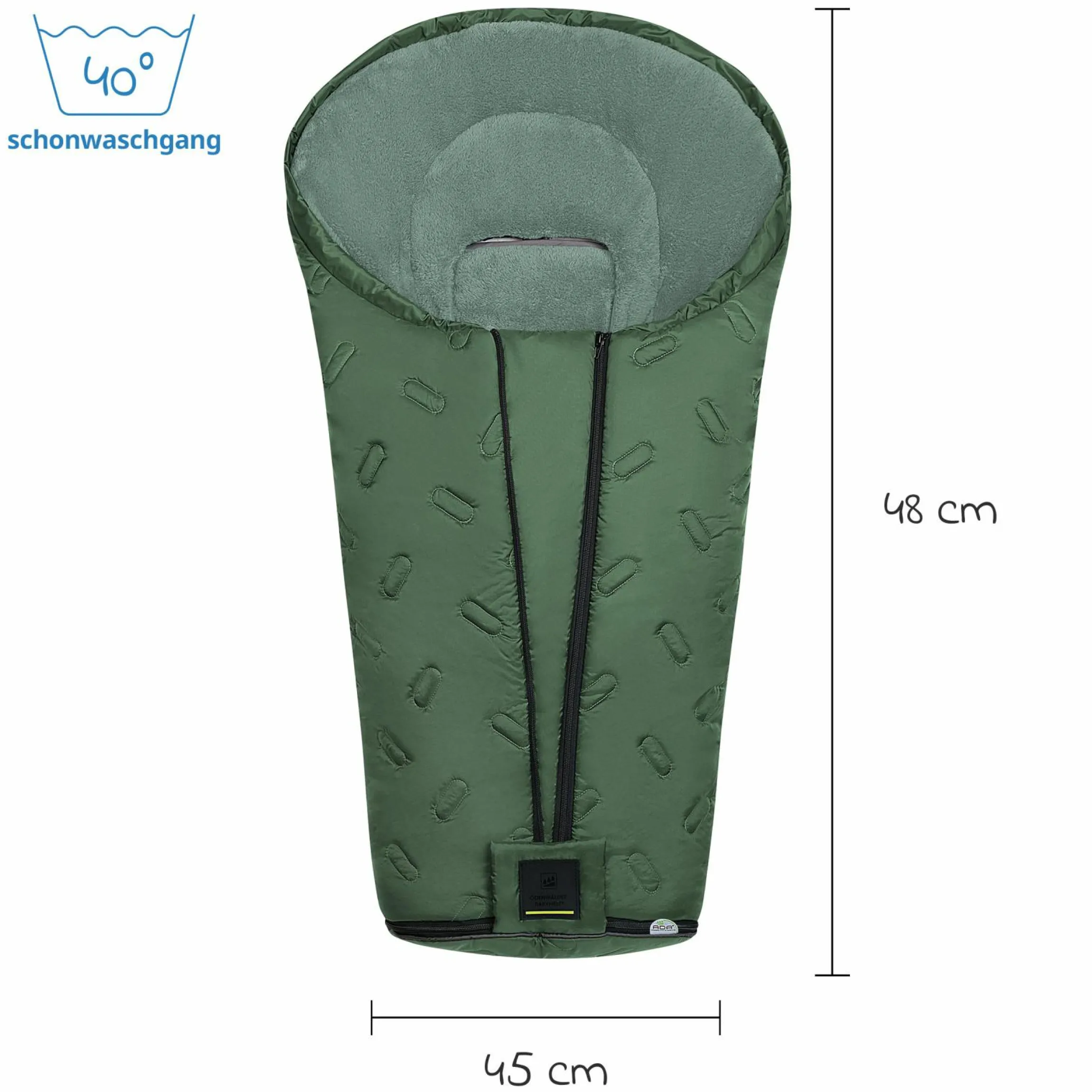 Fleece-Fußsack Oskar für Buggy, Sport- und Kinderwagen - Steel Green