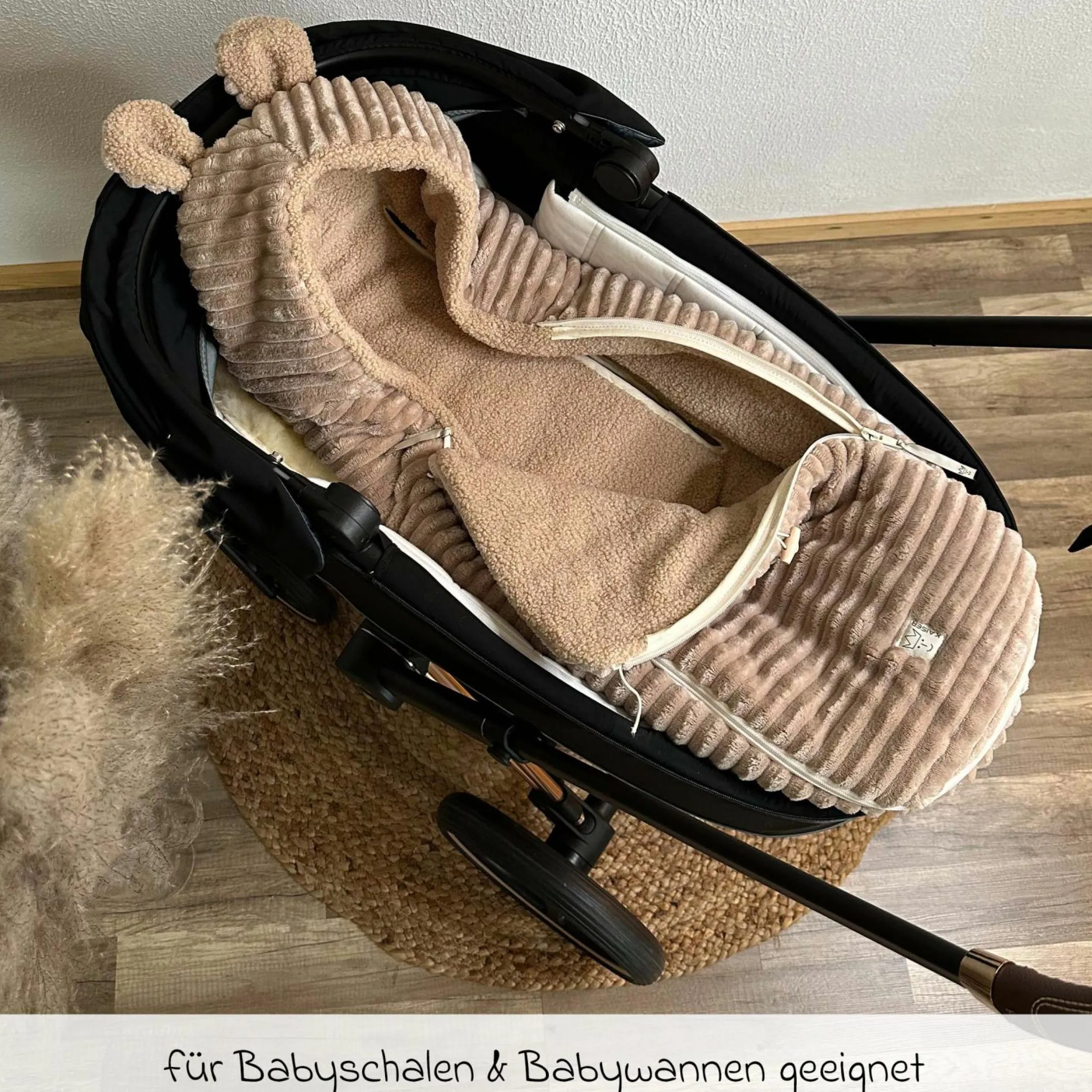 Fleece-Fußsack Plushy für Babyschalen & Babywannen - Cuban Sand