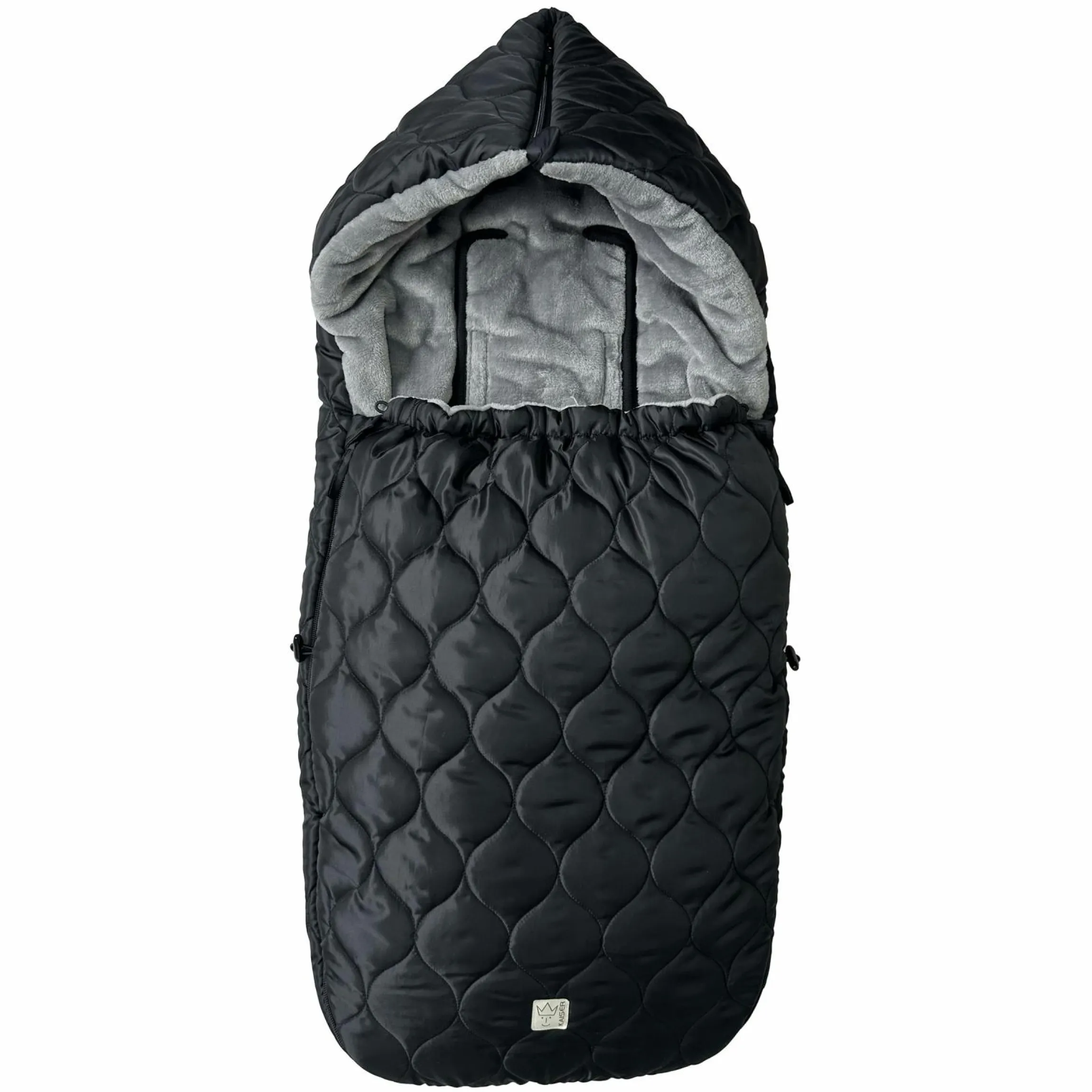Fleece-Fußsack Recy XL aus 100% recyceltes Polyester für Kinderwagen & Buggy - Black Grey