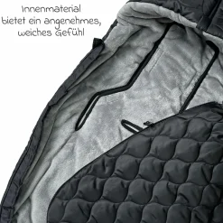 Fleece-Fußsack Recy XL aus 100% recyceltes Polyester für Kinderwagen & Buggy - Black Grey