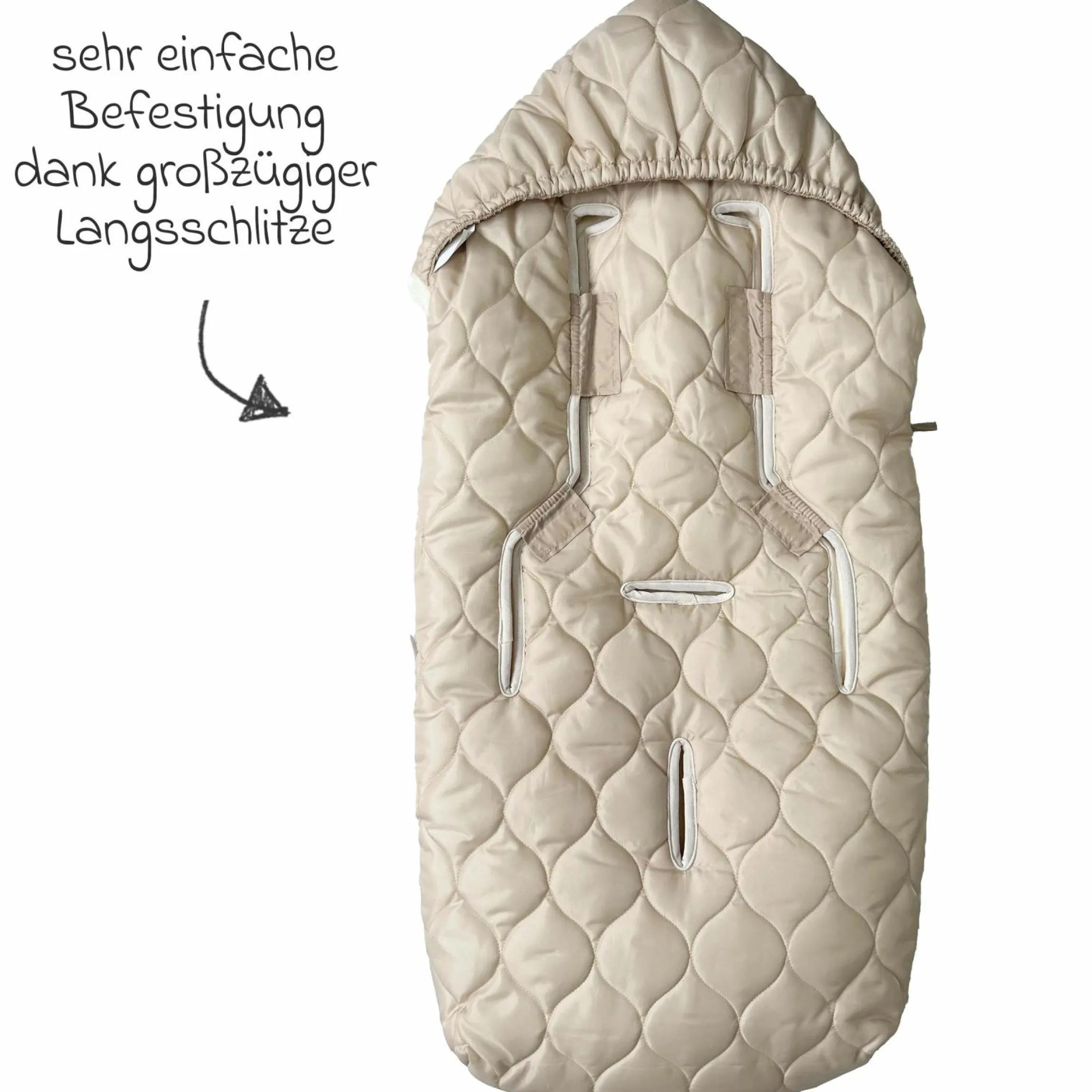 Fleece-Fußsack Recy XL aus 100% recyceltes Polyester für Kinderwagen & Buggy - Sand Cream