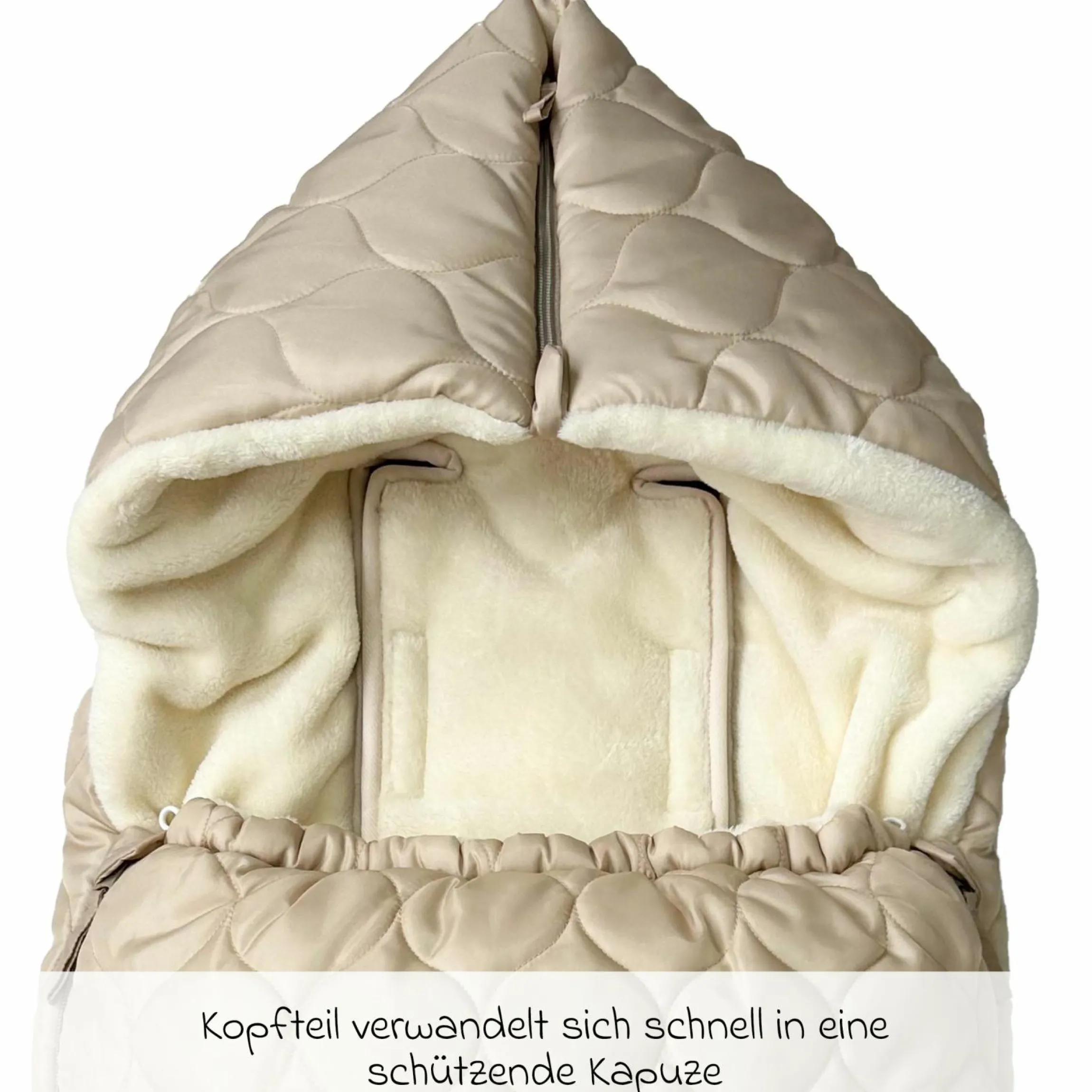 Fleece-Fußsack Recy XL aus 100% recyceltes Polyester für Kinderwagen & Buggy - Sand Cream