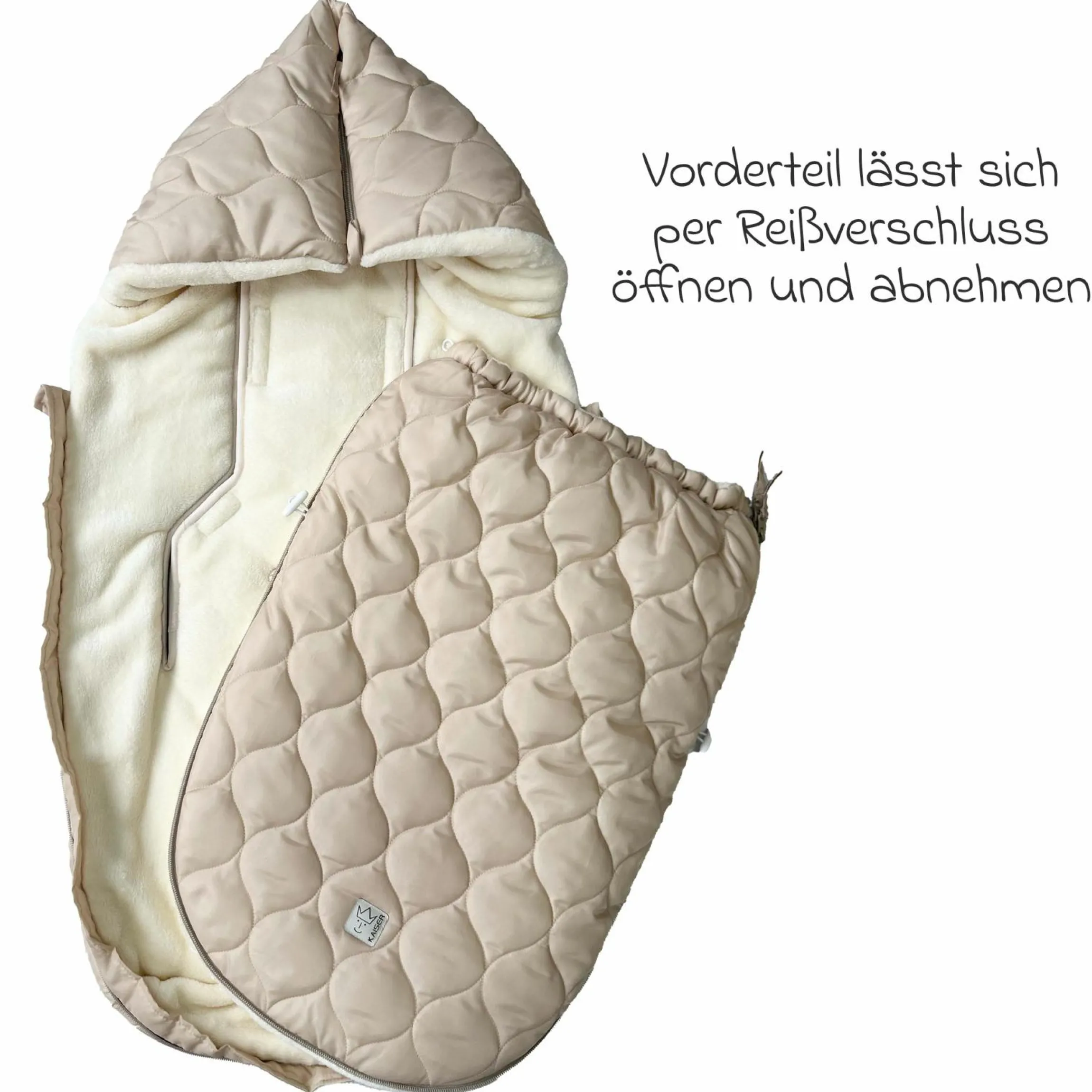 Fleece-Fußsack Recy XL aus 100% recyceltes Polyester für Kinderwagen & Buggy - Sand Cream