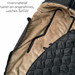 Fleece-Fußsack Recy XL aus 100% recyceltes Polyester für Kinderwagen & Buggy - Black Light Brown