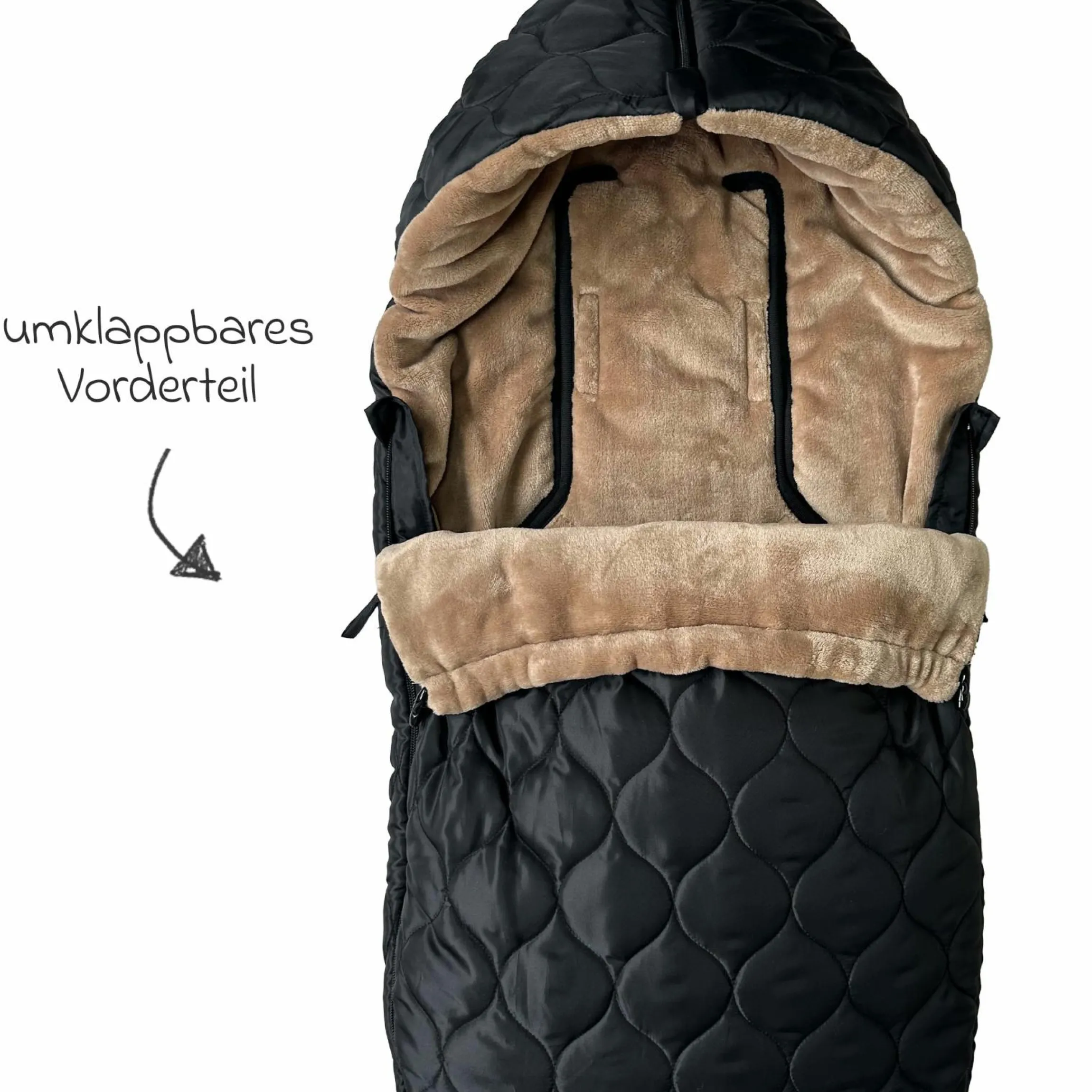 Fleece-Fußsack Recy XL aus 100% recyceltes Polyester für Kinderwagen & Buggy - Black Light Brown