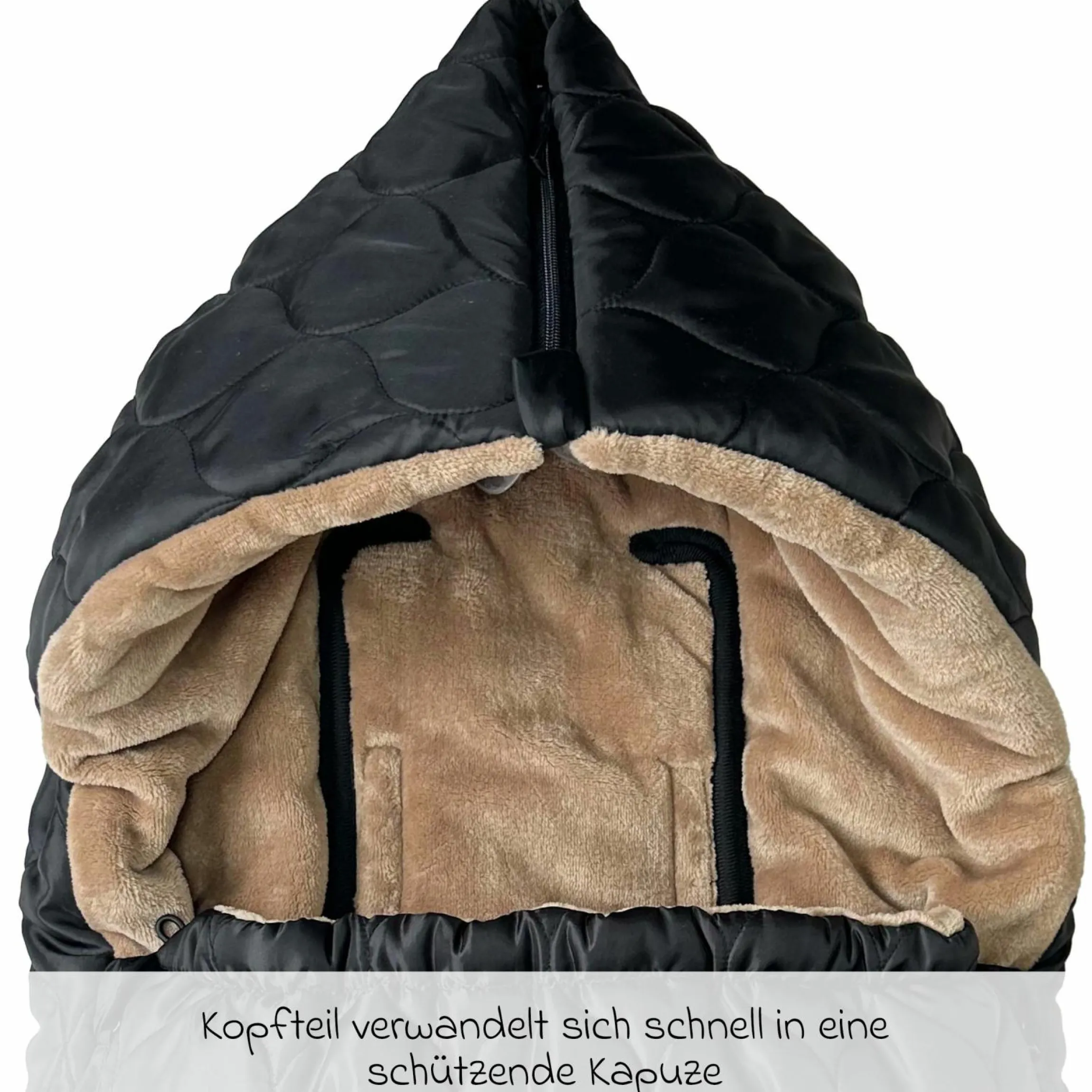 Fleece-Fußsack Recy XL aus 100% recyceltes Polyester für Kinderwagen & Buggy - Black Light Brown
