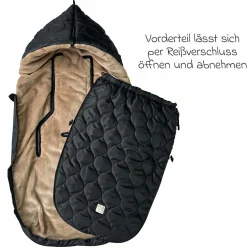 Fleece-Fußsack Recy XL aus 100% recyceltes Polyester für Kinderwagen & Buggy - Black Light Brown