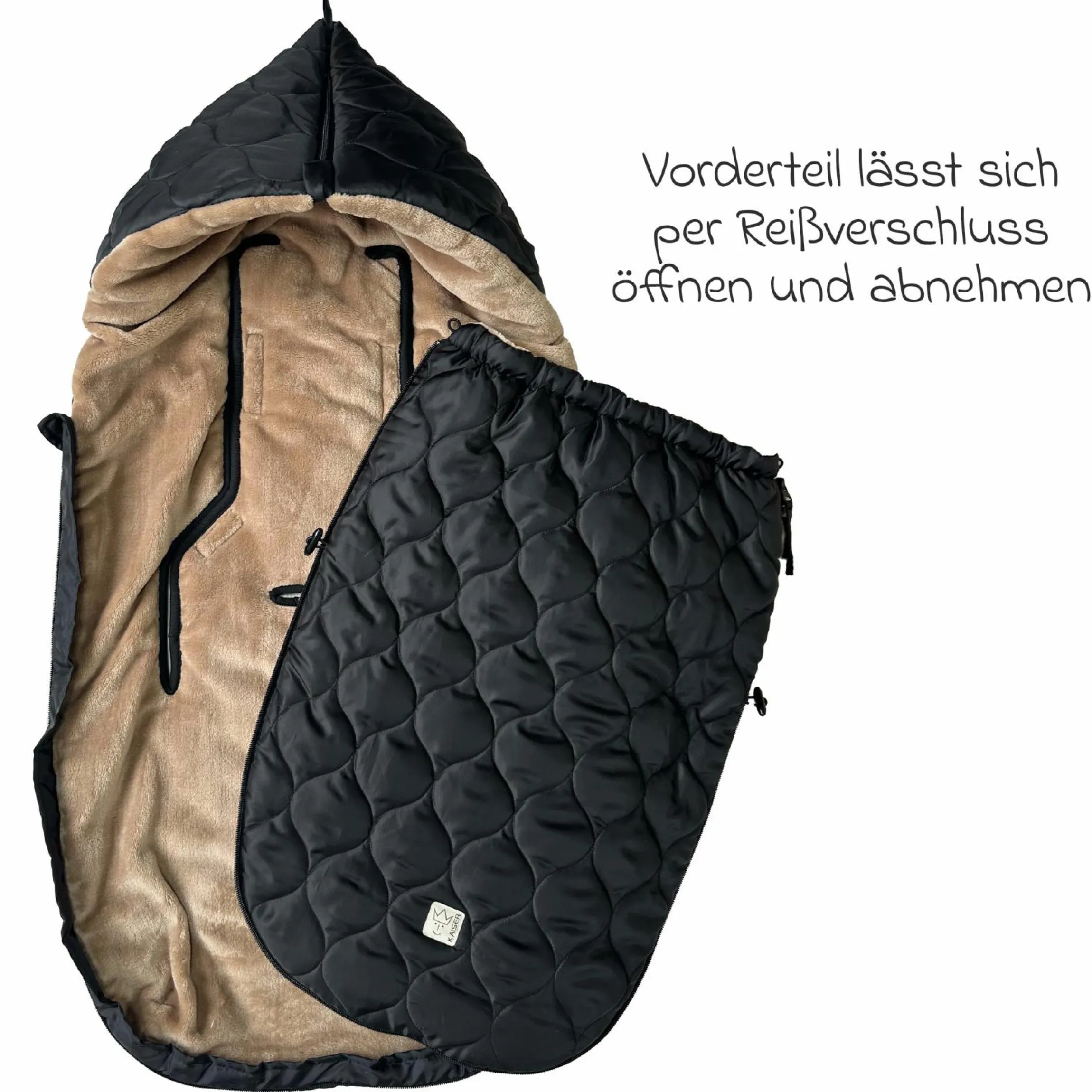 Fleece-Fußsack Recy XL aus 100% recyceltes Polyester für Kinderwagen & Buggy - Black Light Brown