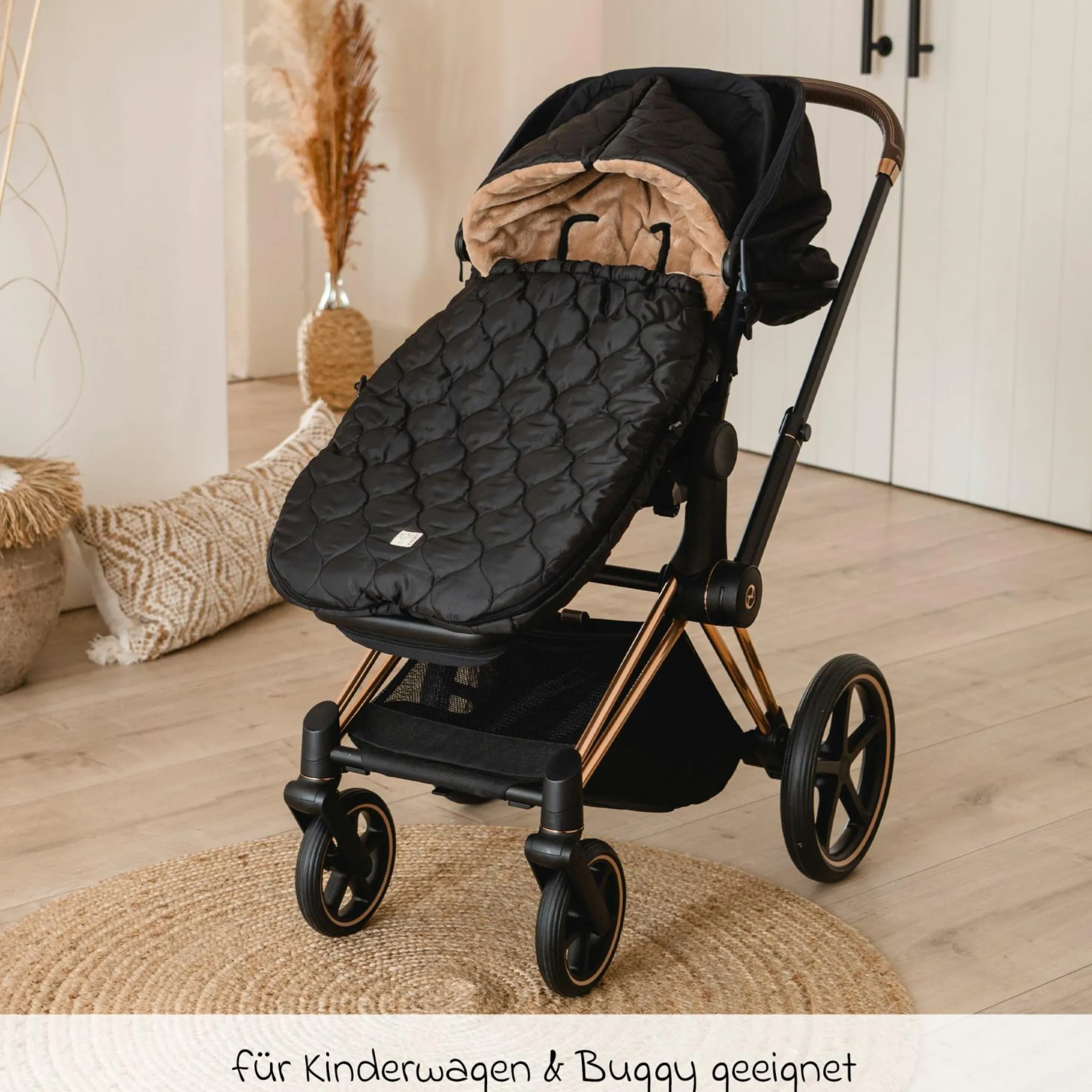 Fleece-Fußsack Recy XL aus 100% recyceltes Polyester für Kinderwagen & Buggy - Black Light Brown