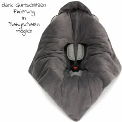 Fleece-Fußsack Tanaga für Babyschale und Babywanne - Schwarz
