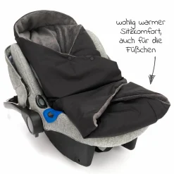 Fleece-Fußsack Tanaga für Babyschale und Babywanne - Schwarz