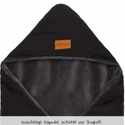 Fleece-Fußsack Tanaga für Babyschale und Babywanne - Schwarz